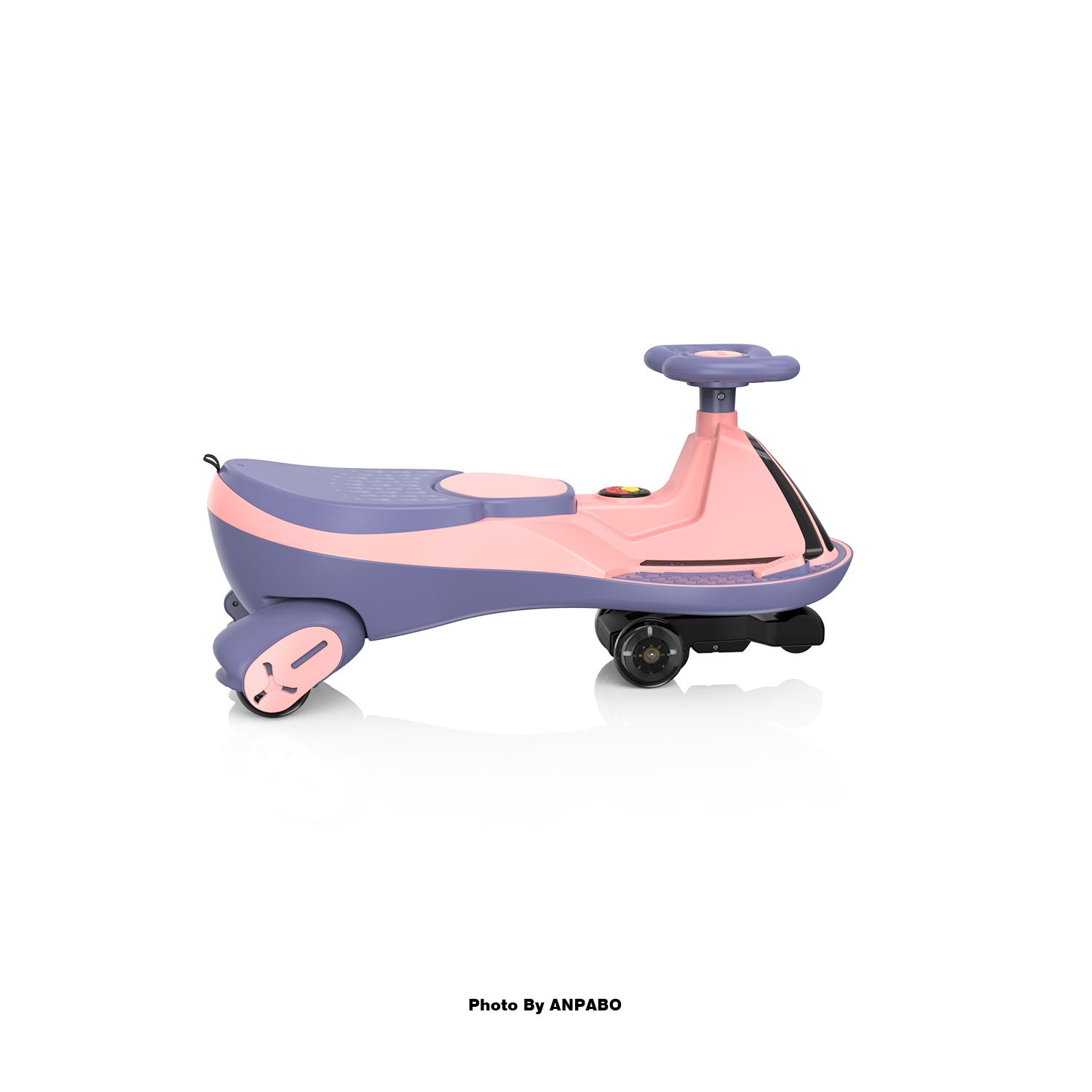 ANPABO 12V Electric Wiggle Car for Kids with LED Lights & Music-pink