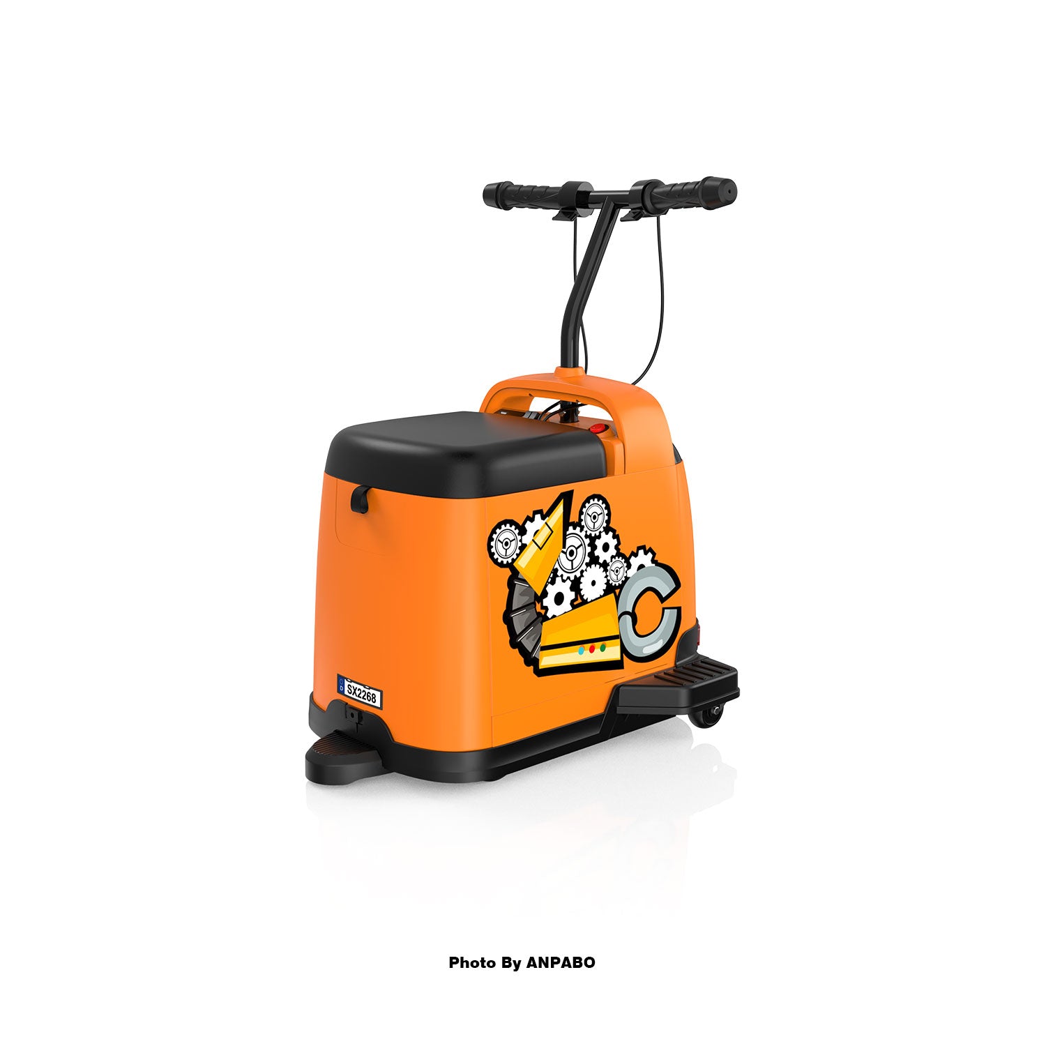 ANPABO 24V Kids Ride On Car with Lights & Music-orange