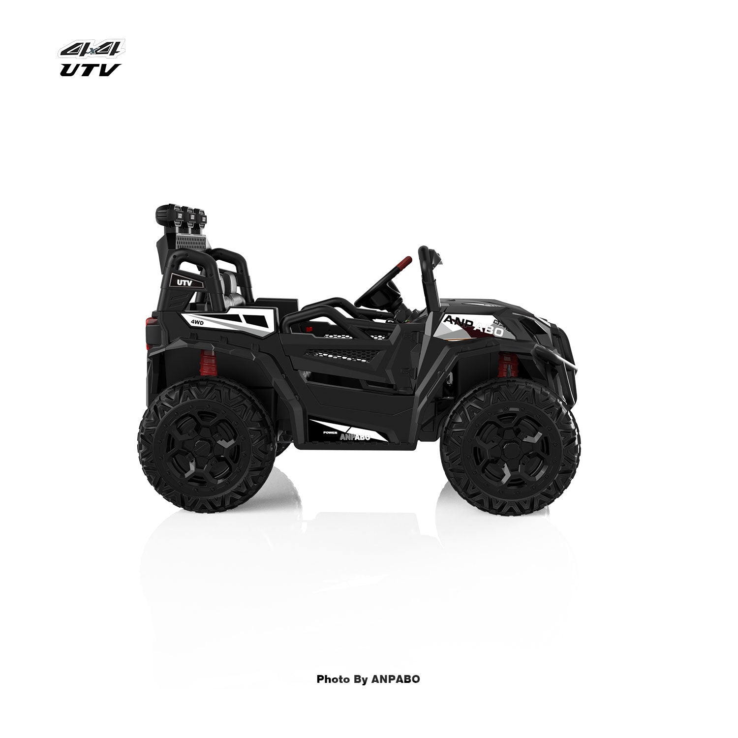 24V APBODirect Terrain Ride-On Buggy with Remote-Max-R 24V 4WD UTV -black