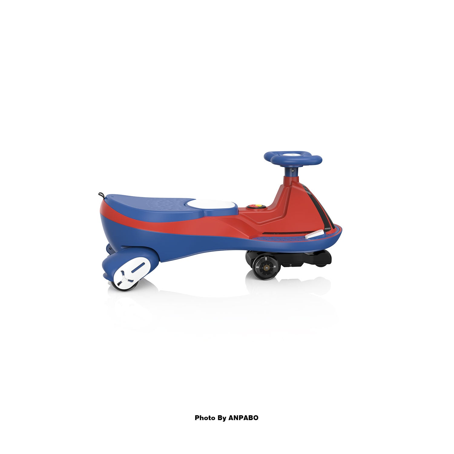 ANPABO 12V Electric Wiggle Car for Kids with LED Screen-Lights & Music-red