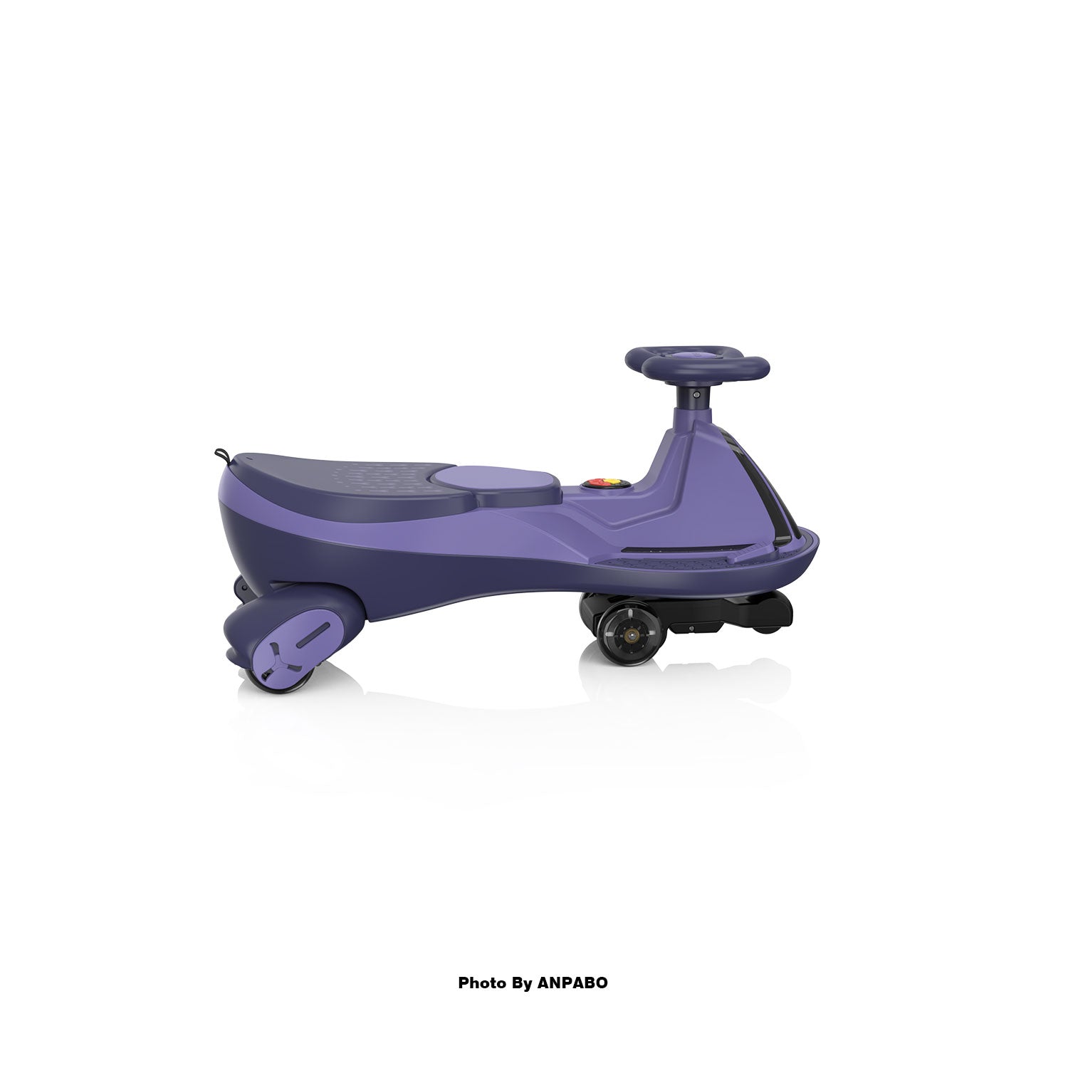 ANPABO 12V Electric Wiggle Car for Kids with LED Screen-Lights & Music-Purple