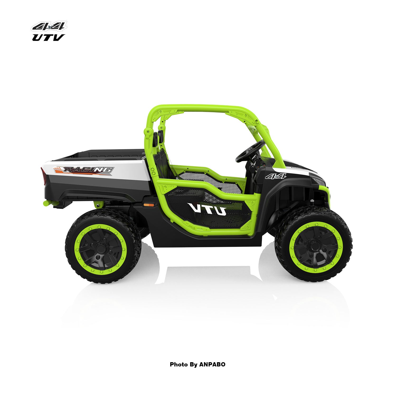 24V All-in-One Utility Ride-On: 4WD Dump Truck & Off-Road UTV with Remote (2-Seater)-green