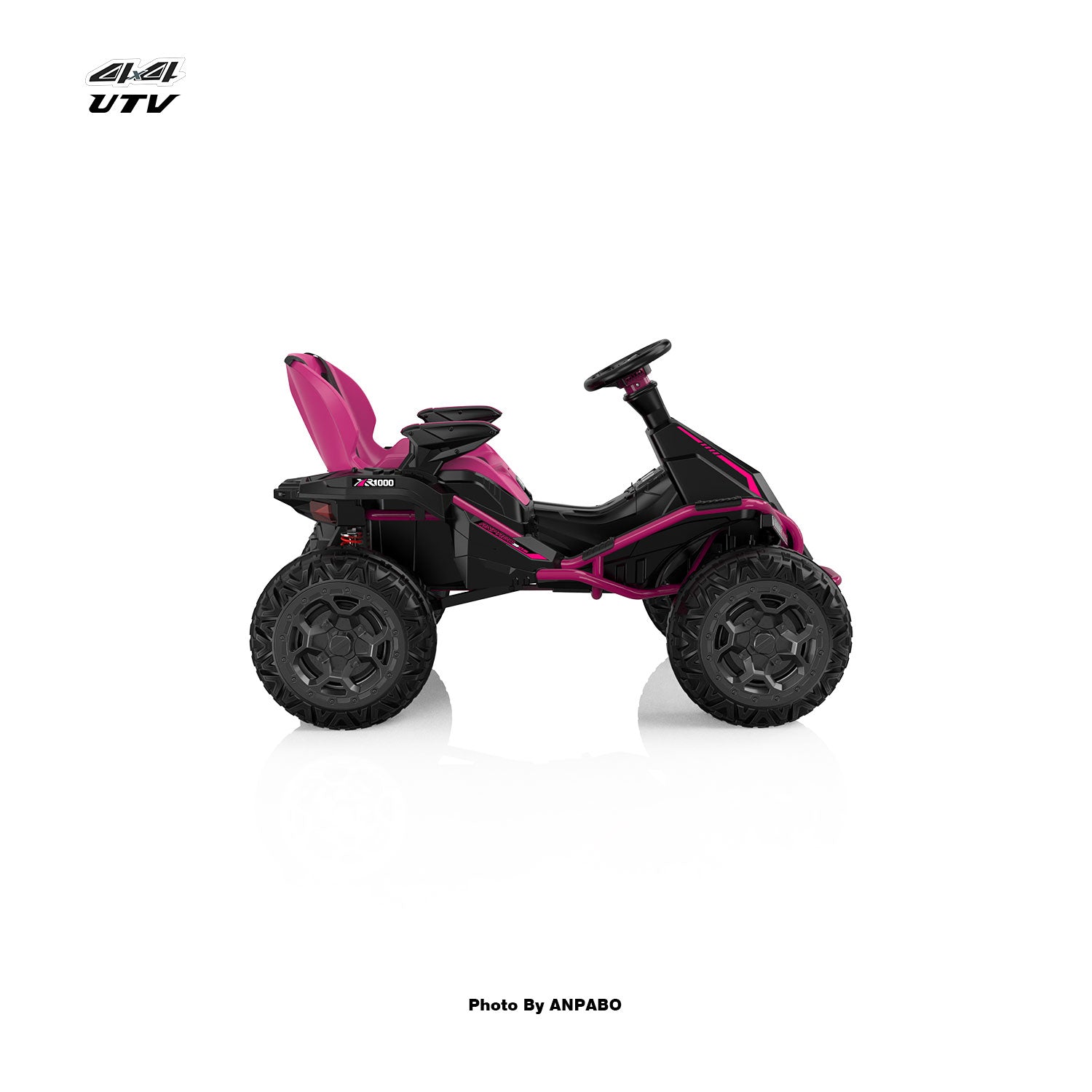24V APBODirect Terrain Ride-On Buggy with Remote-rose red