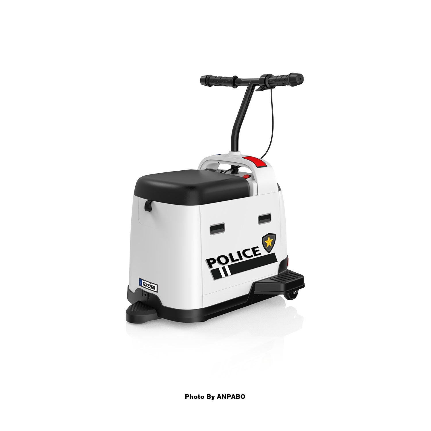 ANPABO 12V Kids Ride On Car with Lights & Music-white