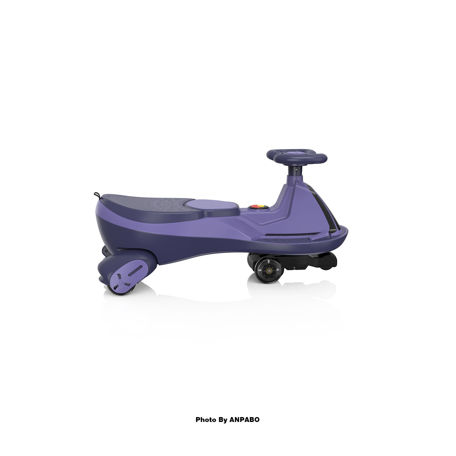 ANPABO 12V Electric Wiggle Car for Kids with LED Lights & Music-Purple