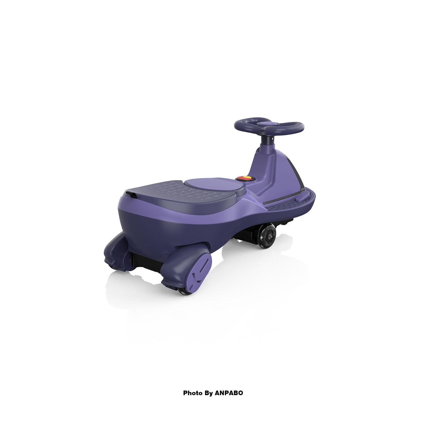 ANPABO 12V Electric Wiggle Car for Kids with LED Lights & Music-Purple