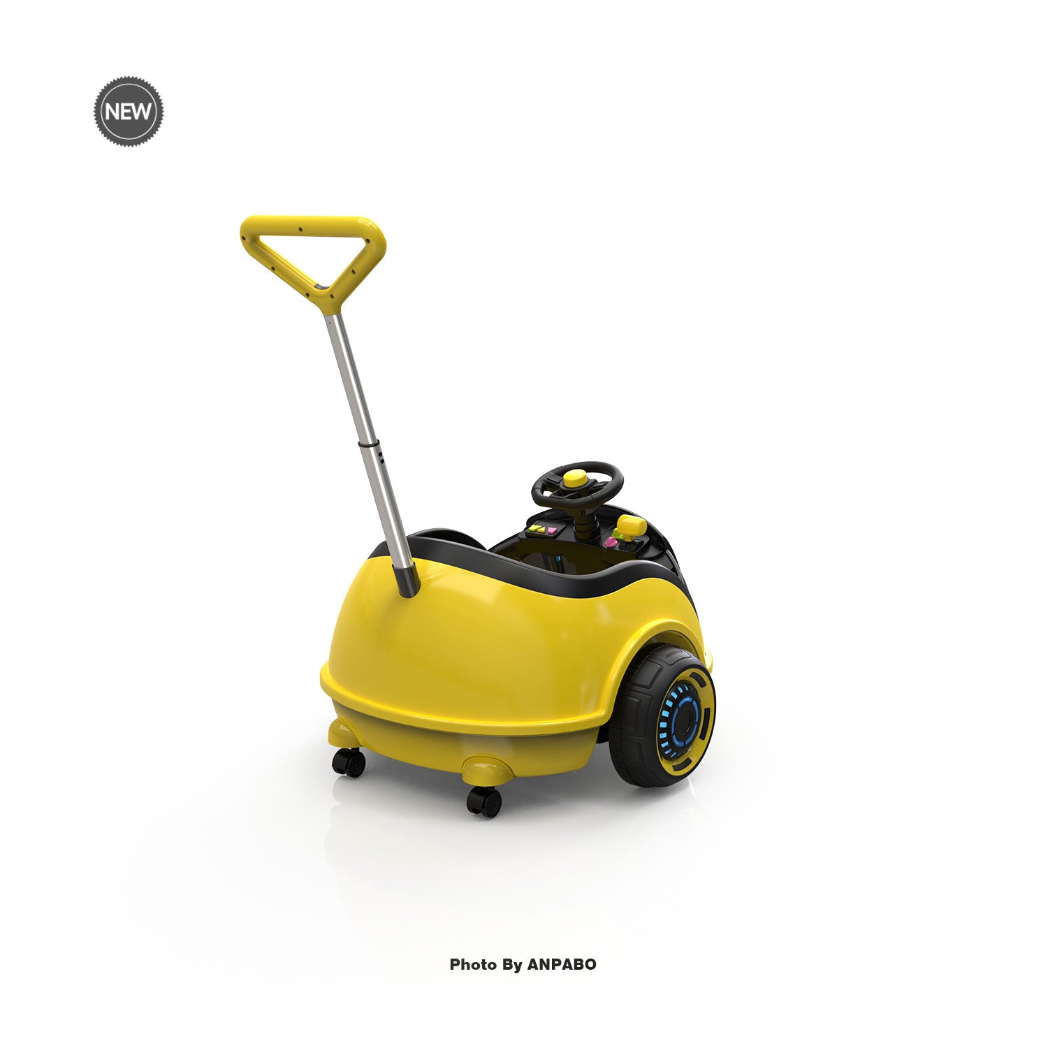 12V 3-In-1 Ride On Car Designed to Grow With Your Child-LED-yellow