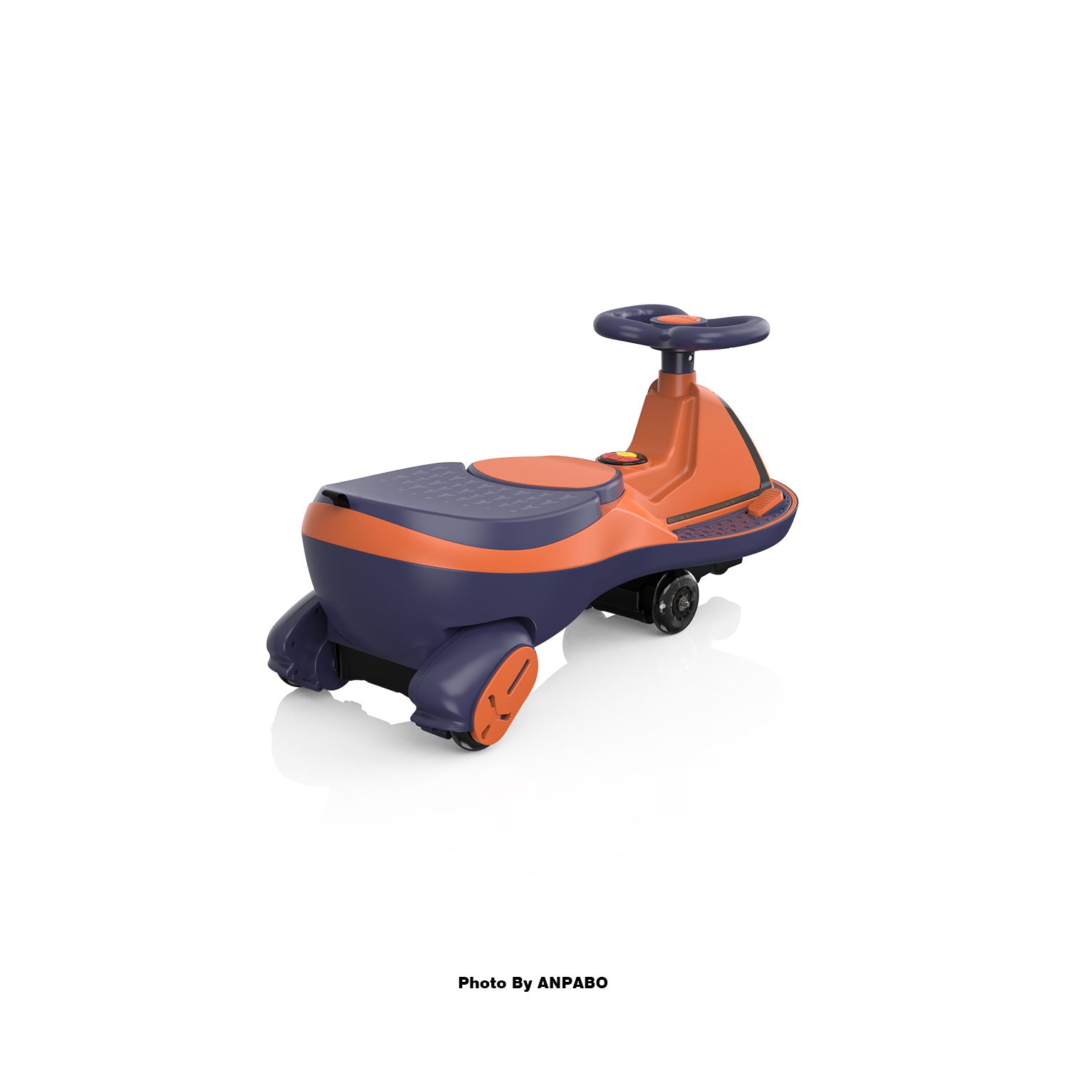 ANPABO 12V Electric Wiggle Car for Kids with LED Lights & Music-orange