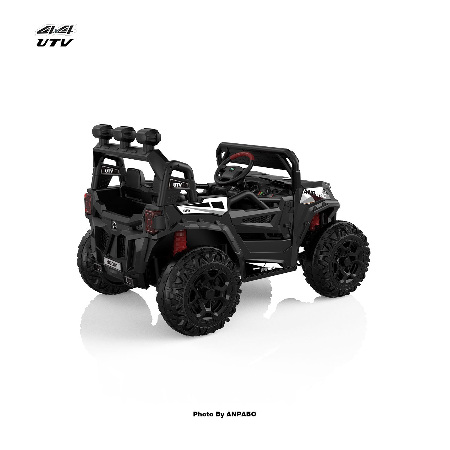 24V APBODirect Terrain Ride-On Buggy with Remote-Max-R 24V 4WD UTV -black