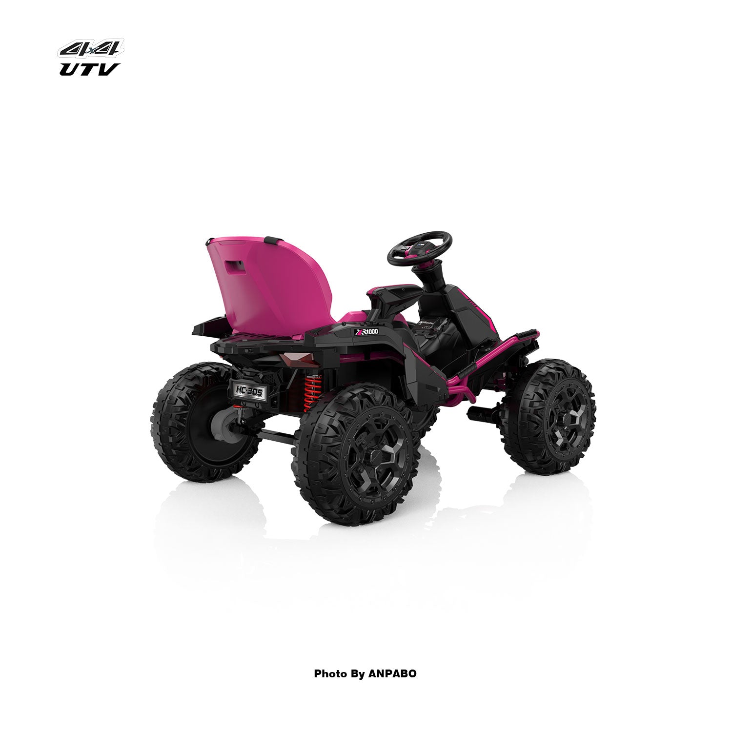 24V APBODirect Terrain Ride-On Buggy with Remote-rose red