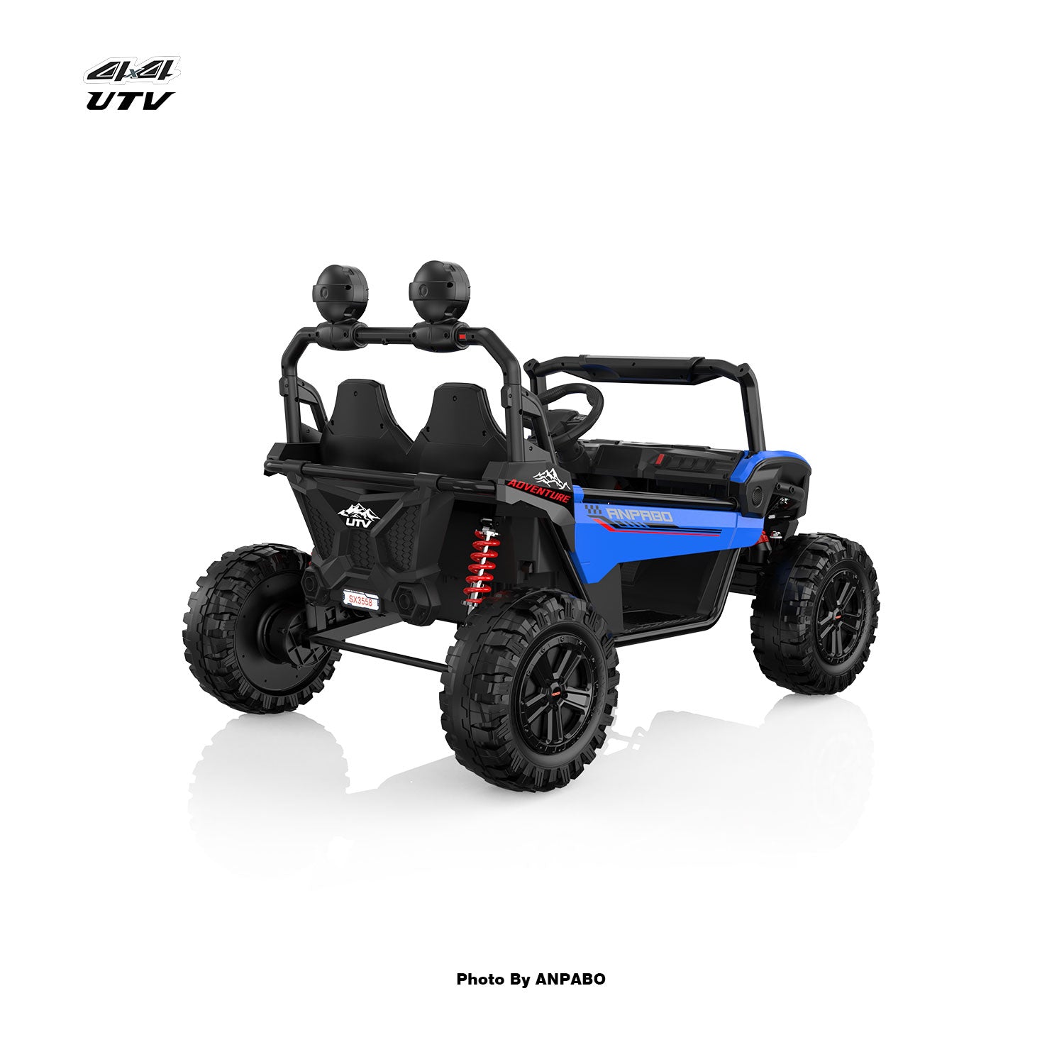 24V APBODirect Terrain Ride-On Buggy-UTV with Remote-blue