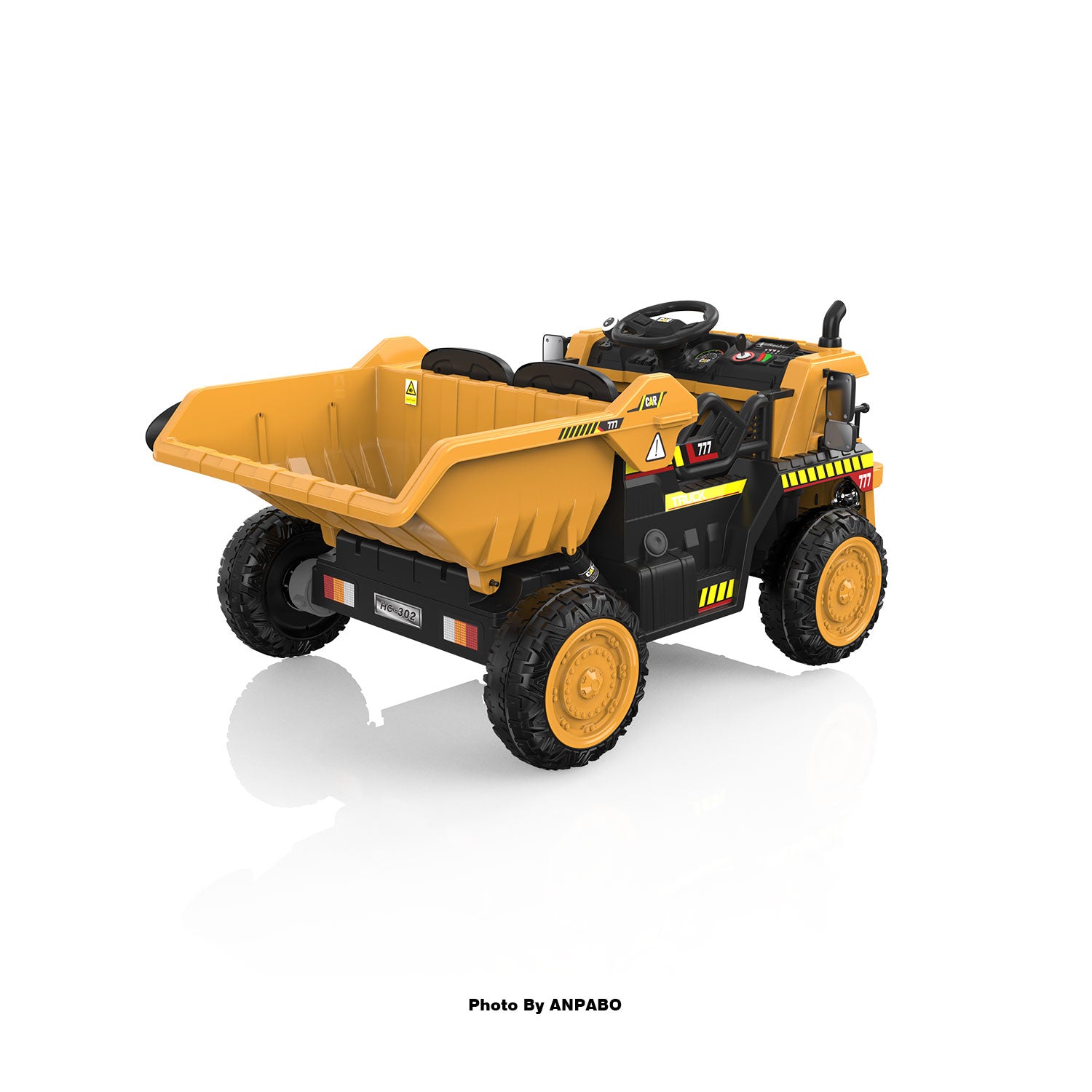 24V APBODirect Ride on Dump Truck for Kids with Remote Control-yellow