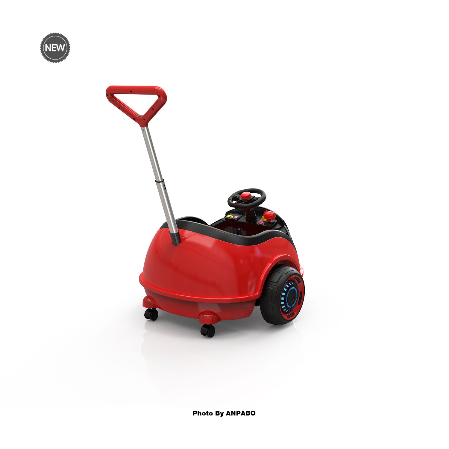 12V 3-In-1 Ride On Car Designed to Grow With Your Child-red