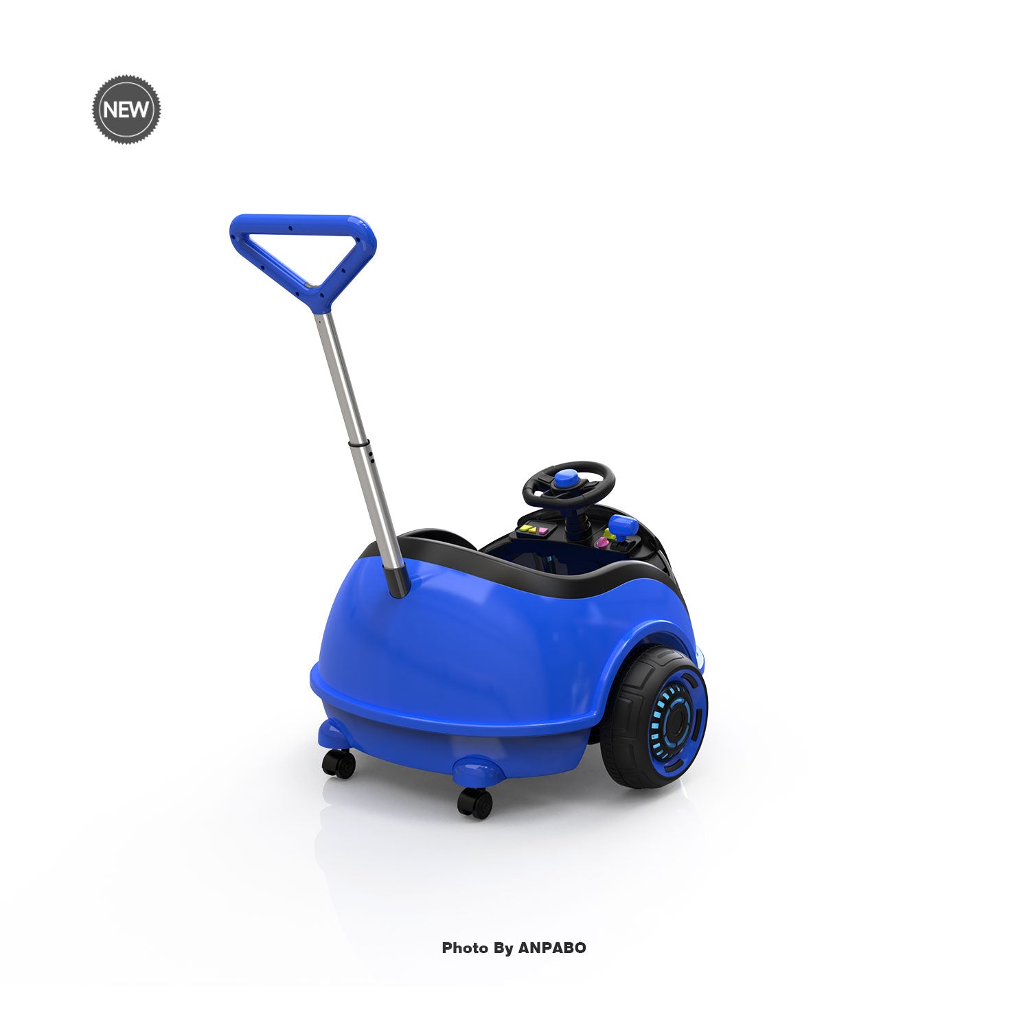 12V 3-In-1 Ride On Car Designed to Grow With Your Child-LED-blue