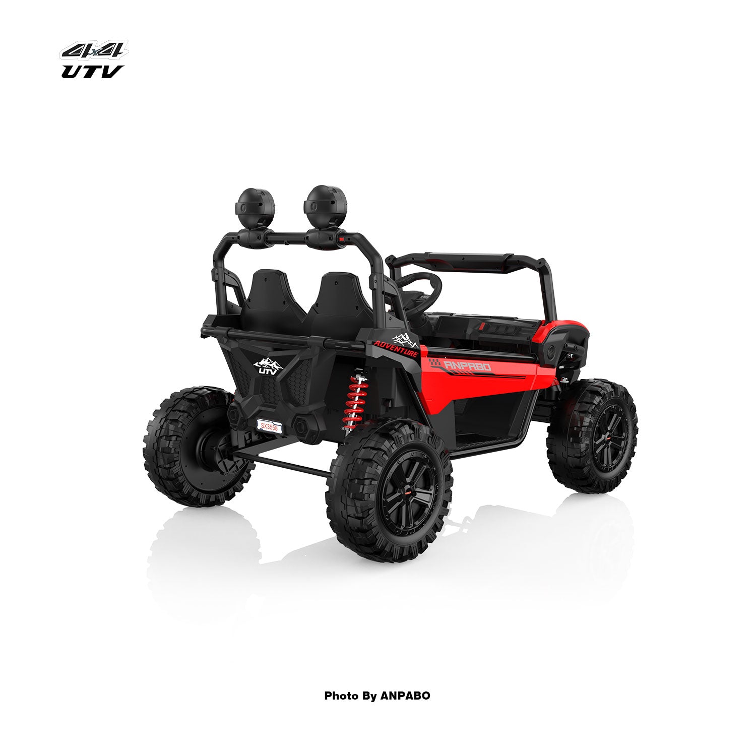24V APBODirect Terrain Ride-On Buggy-UTV with Remote-red