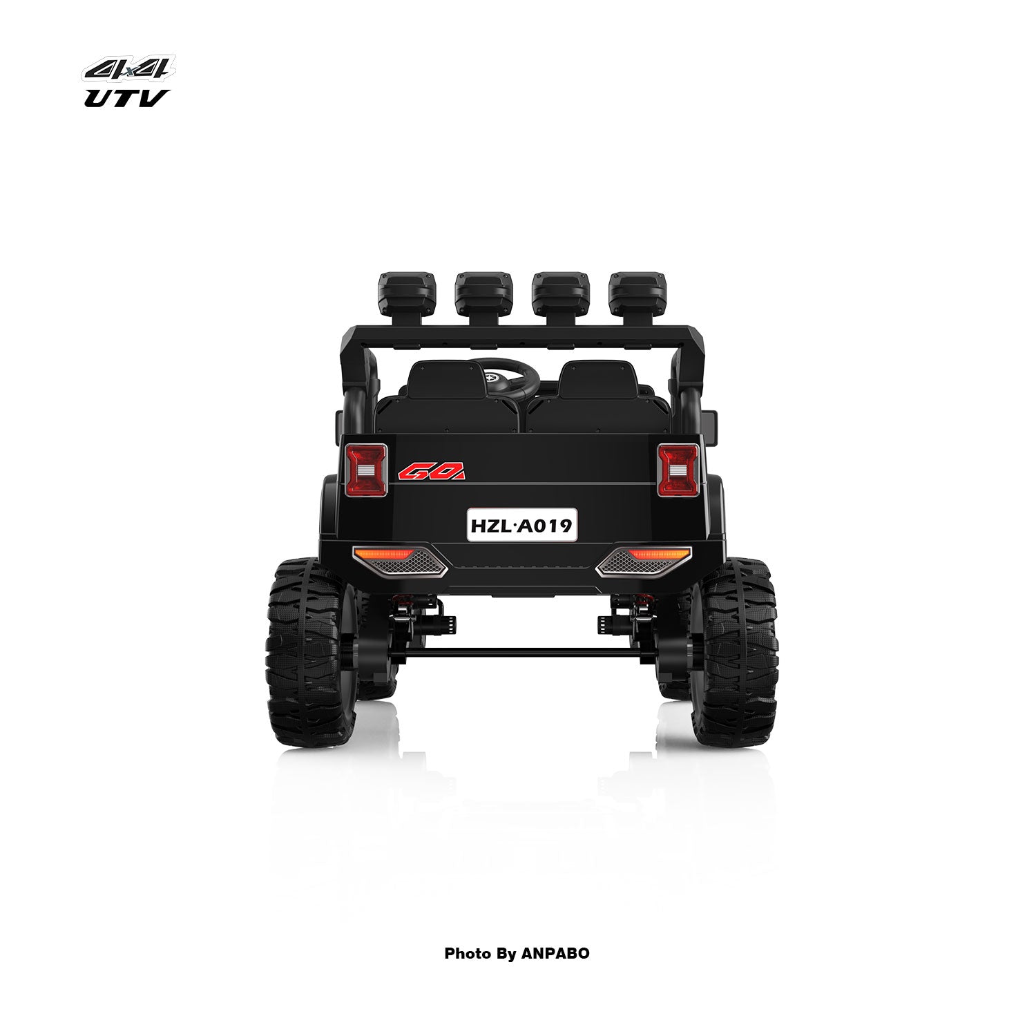 ANPABO 24V UTV Two Seater Jeeps & Trucks With Remote/Bluetooth-black
