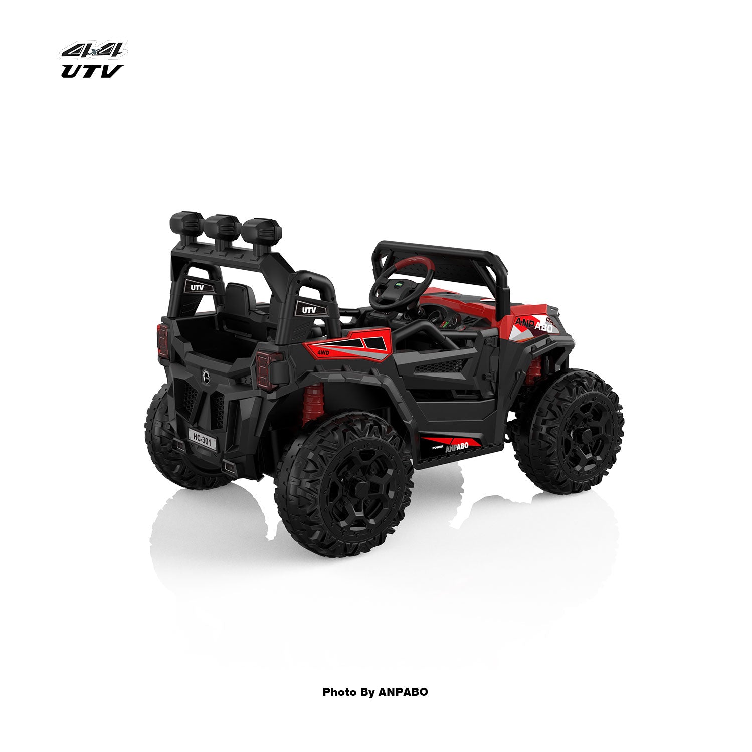 24V APBODirect Terrain Ride-On Buggy with Remote-Max-R 24V 4WD UTV -red