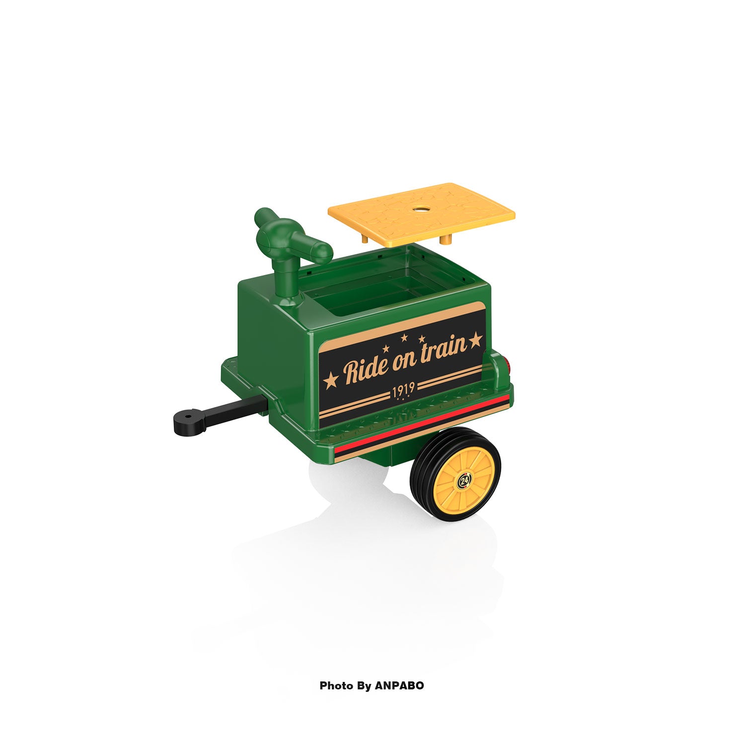 ANPABO 12V Ride-On Train Carriage with Storage-green