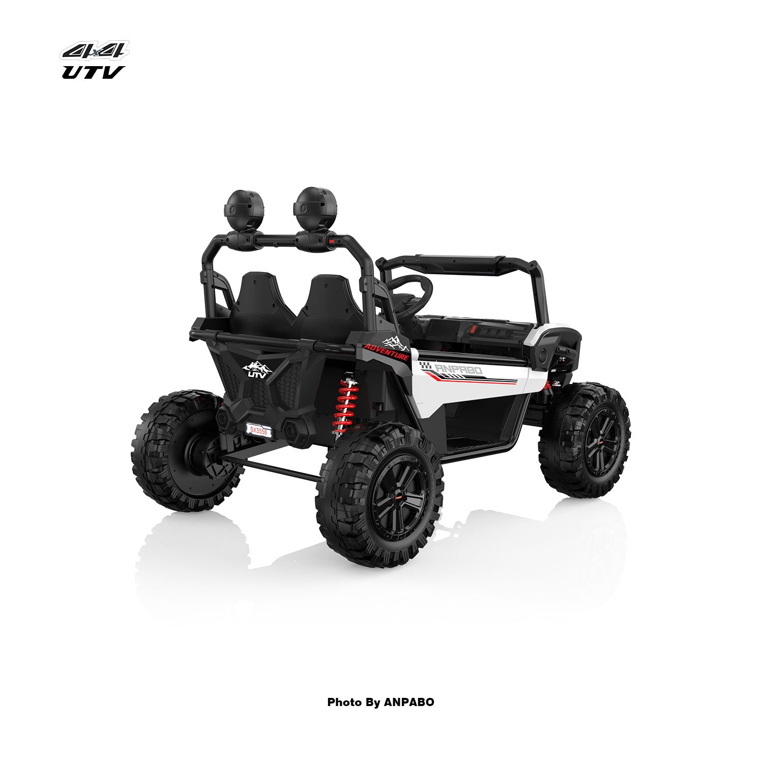 24V APBODirect Terrain Ride-On Buggy-UTV with Remote-WHITE