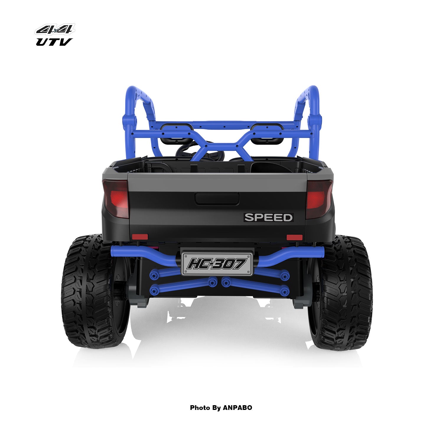 24V All-in-One Utility Ride-On: 4WD Dump Truck & Off-Road UTV with Remote (2-Seater)-blue
