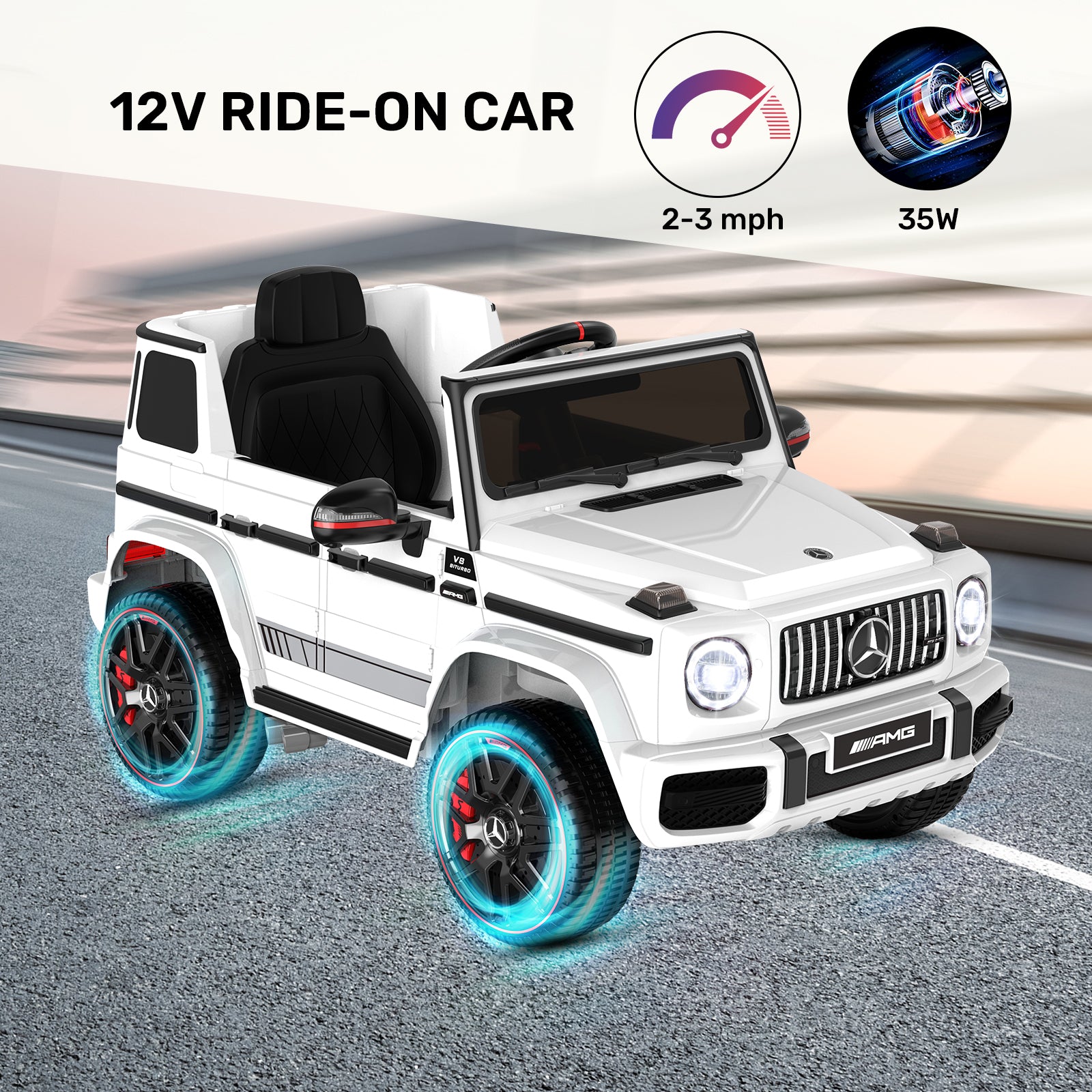 ANPABO Licensed Mercedes-Benz G63 Car 12V Ride on Car With Parent Remote Control
