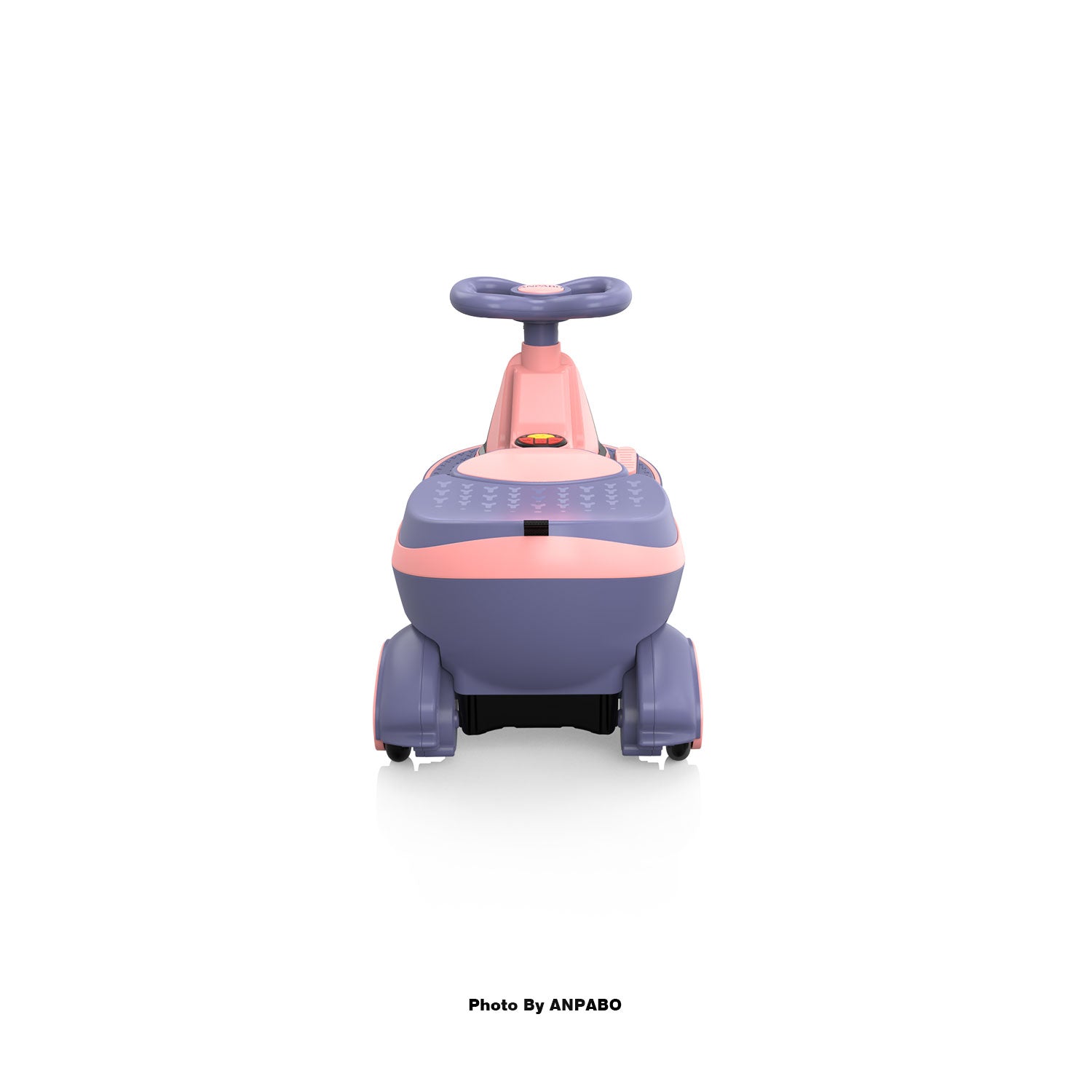 ANPABO 12V Electric Wiggle Car for Kids with LED Screen-Lights & Music-pink