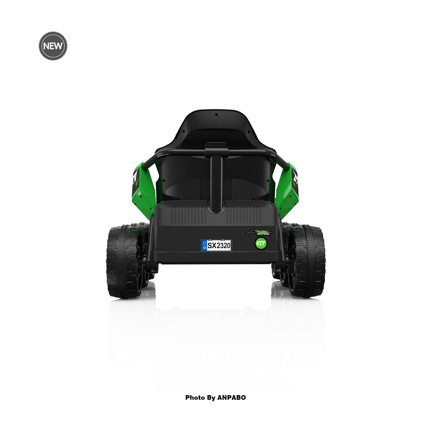 24V Kids Ride-On: 4WD, 17" Seat, Remote, Bluetooth Music, 5MPH-green