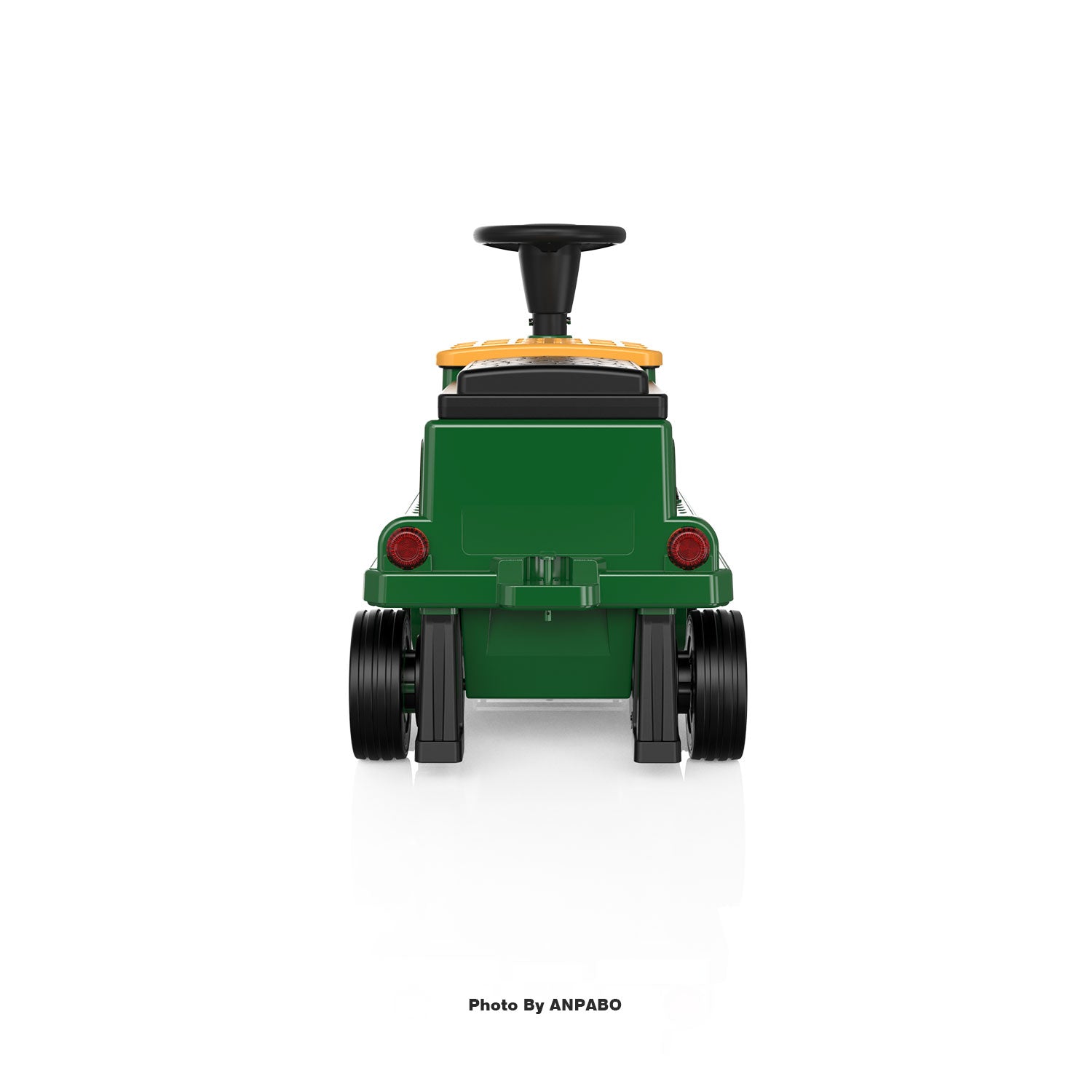 ANPABO 12V Kids Ride-On Train Locomotive–Trackless,2-Seater,Rubber Tires-green