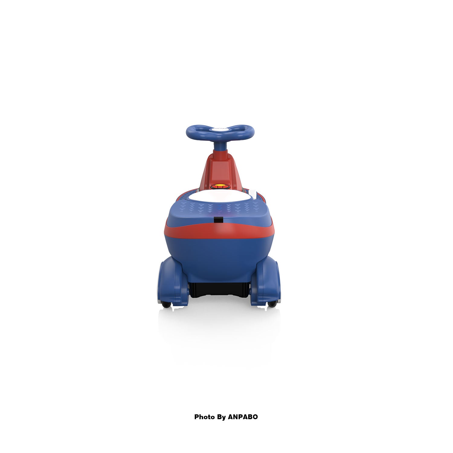 ANPABO 12V Electric Wiggle Car for Kids with LED Screen-Lights & Music-red