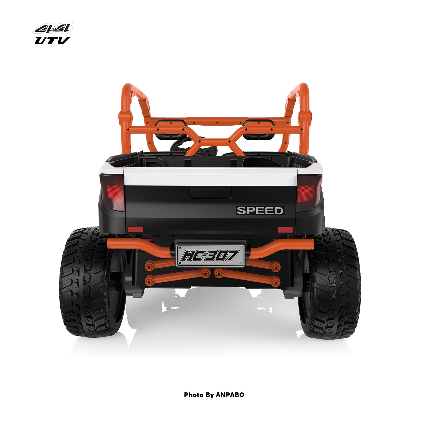 24V All-in-One Utility Ride-On: 4WD Dump Truck & Off-Road UTV with Remote (2-Seater)-orange
