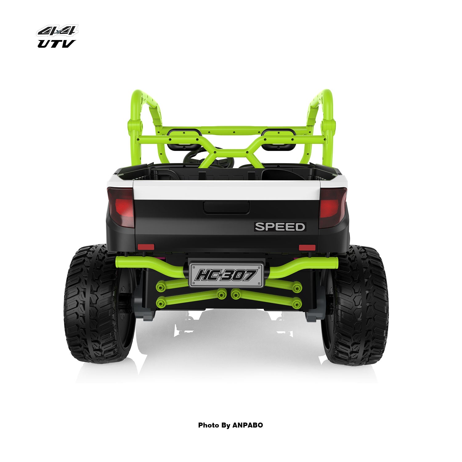 24V All-in-One Utility Ride-On: 4WD Dump Truck & Off-Road UTV with Remote (2-Seater)-green
