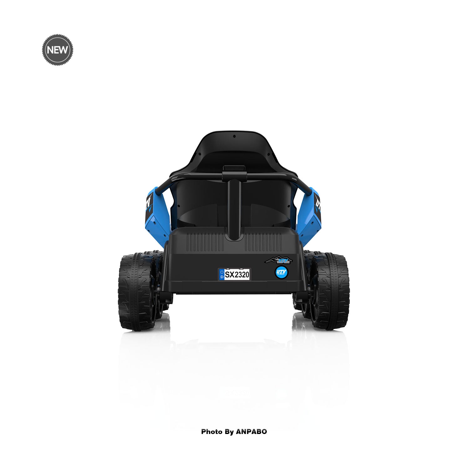 24V Kids Ride-On: 4WD, 17" Seat, Remote, Bluetooth Music, 5MPH-blue