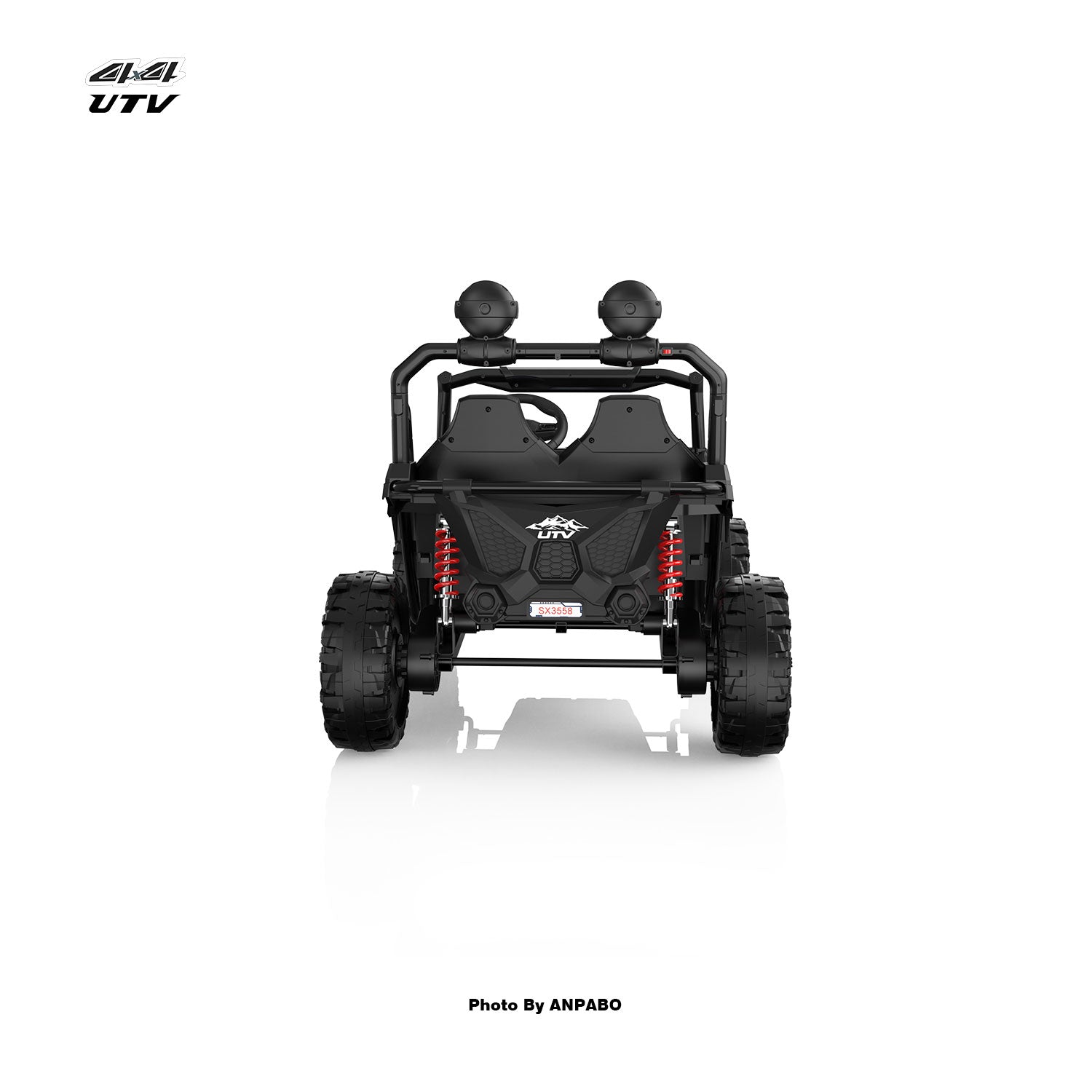 24V APBODirect Terrain Ride-On Buggy-UTV with Remote-black