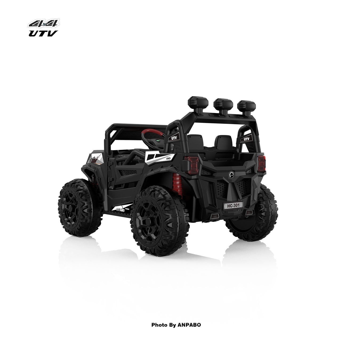24V APBODirect Terrain Ride-On Buggy with Remote-Max-R 24V 4WD UTV -black