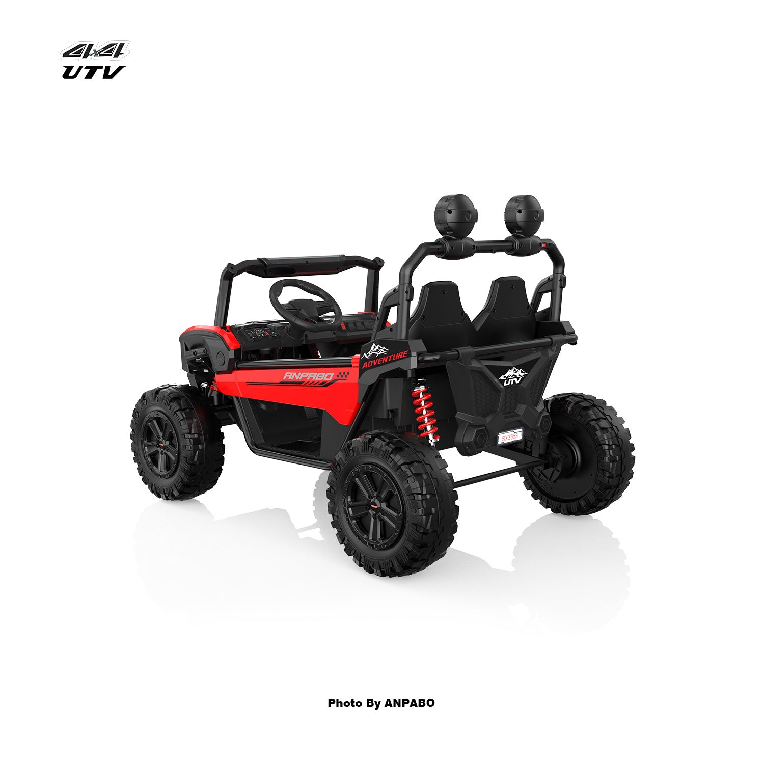 24V APBODirect Terrain Ride-On Buggy-UTV with Remote-red