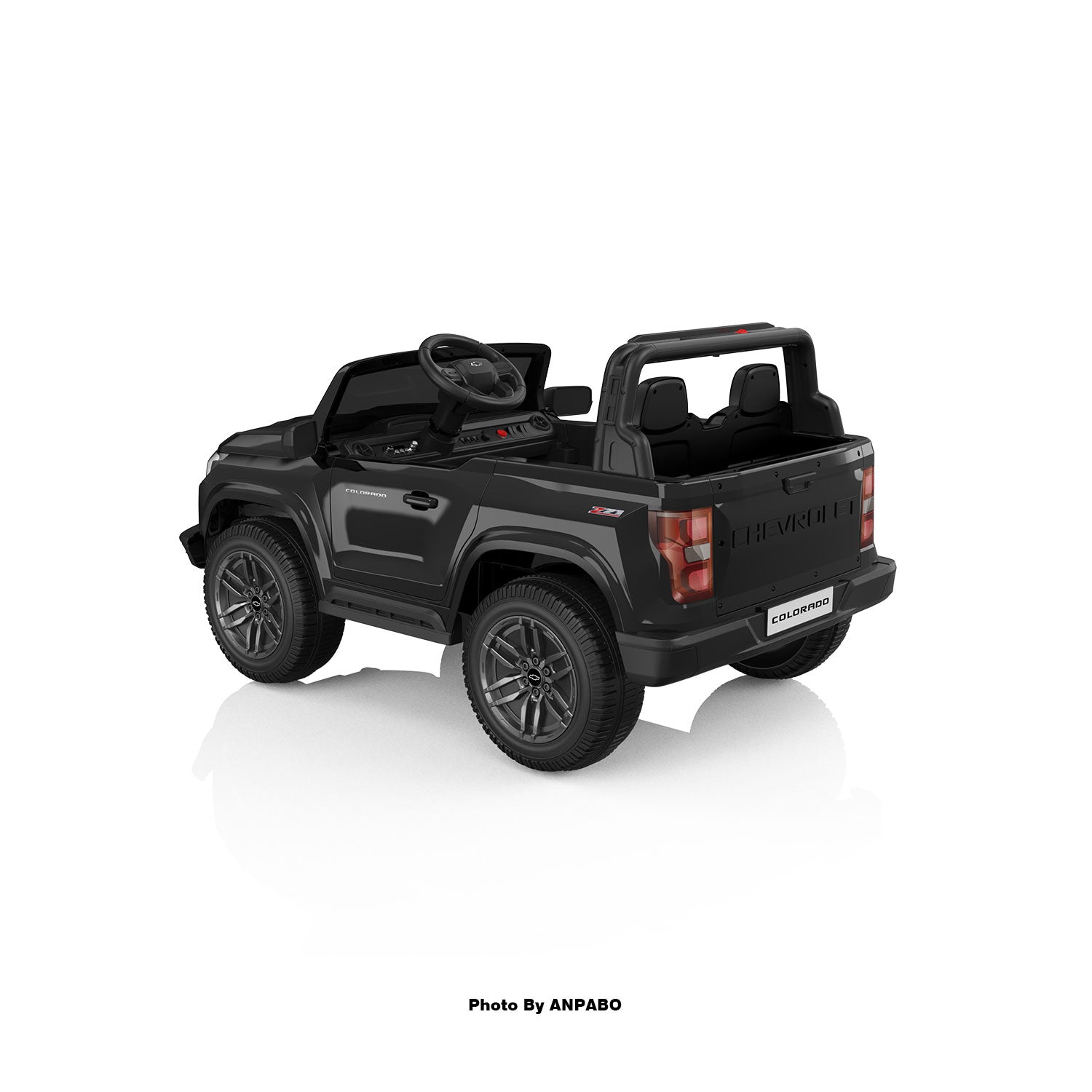 24V Licensed Chevrolet Colorado 2-Seater Kids Ride On Truck-black