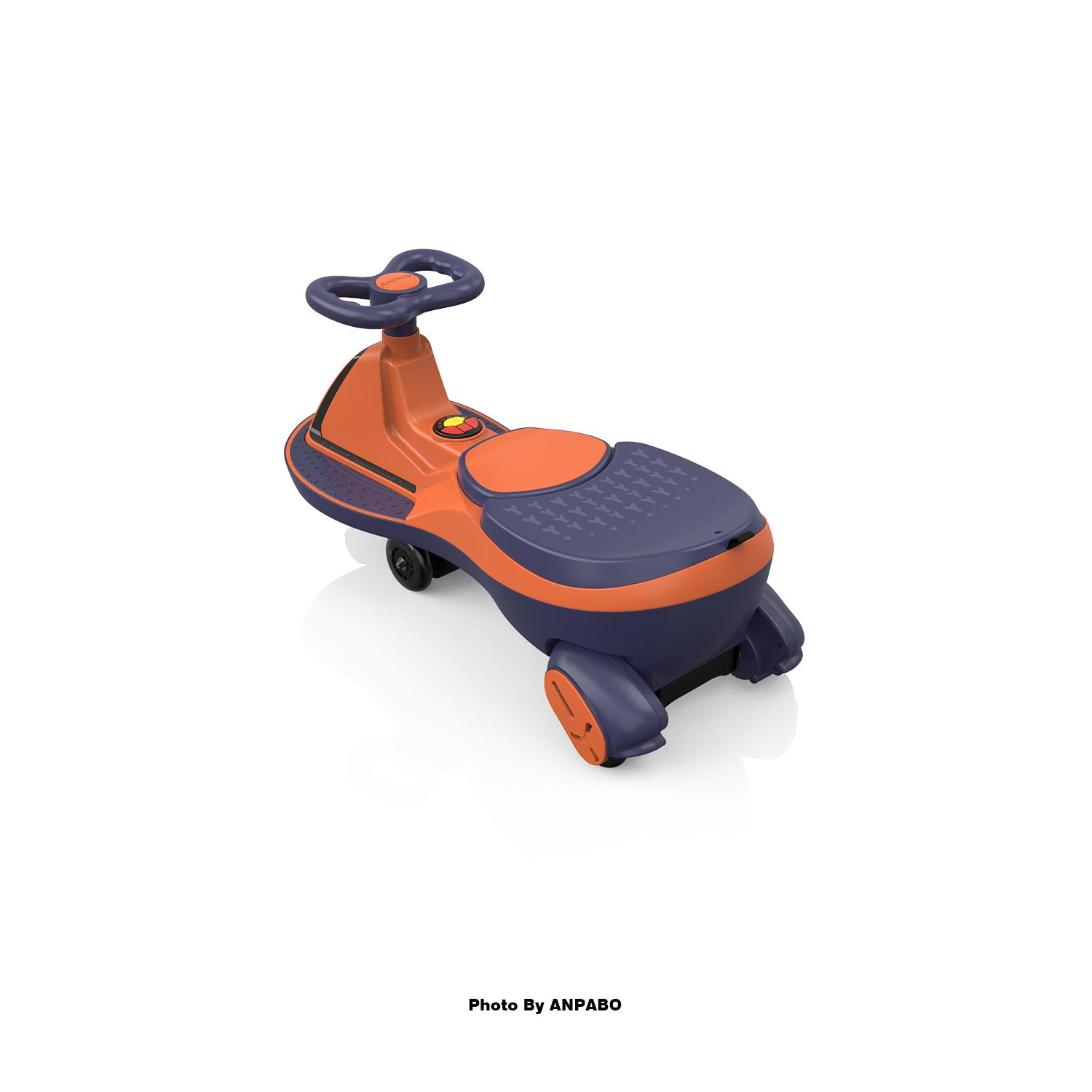 ANPABO 12V Electric Wiggle Car for Kids with LED Lights & Music-orange