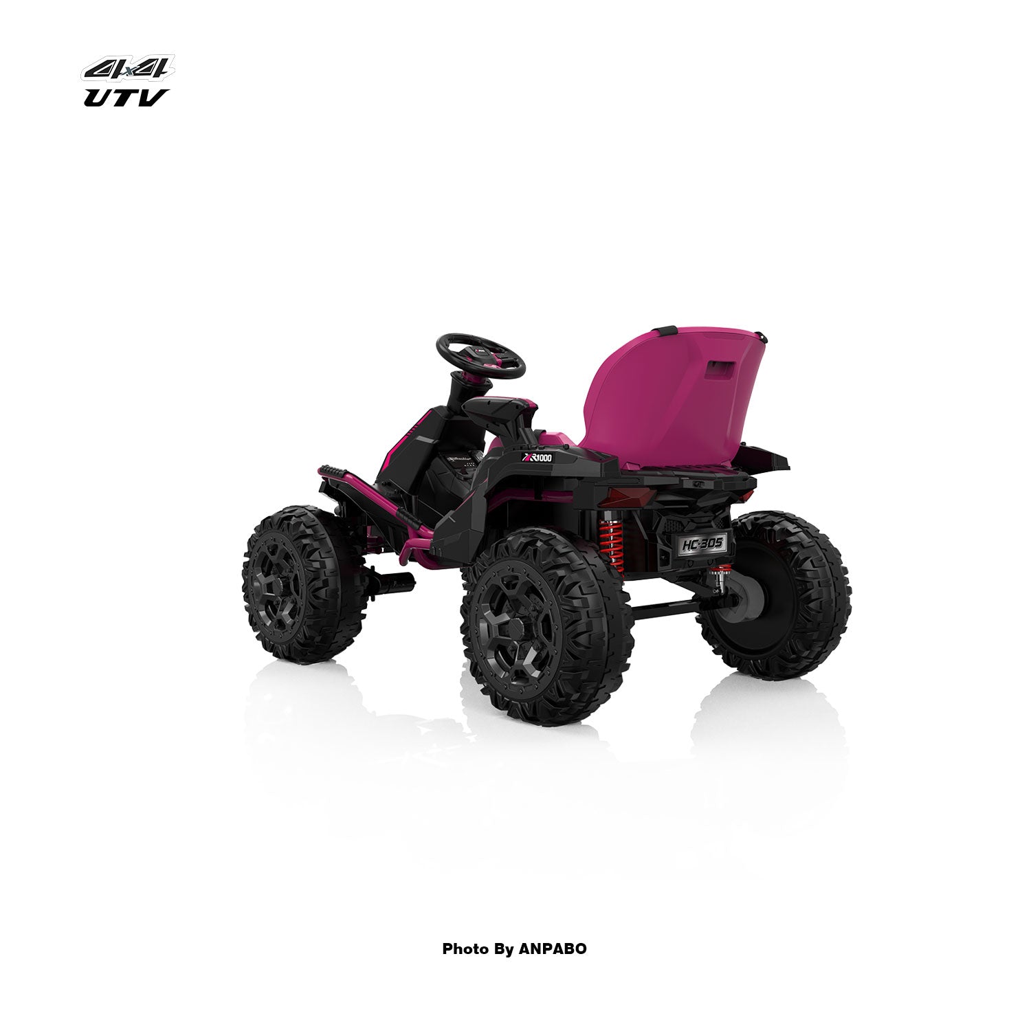 24V APBODirect Terrain Ride-On Buggy with Remote-rose red