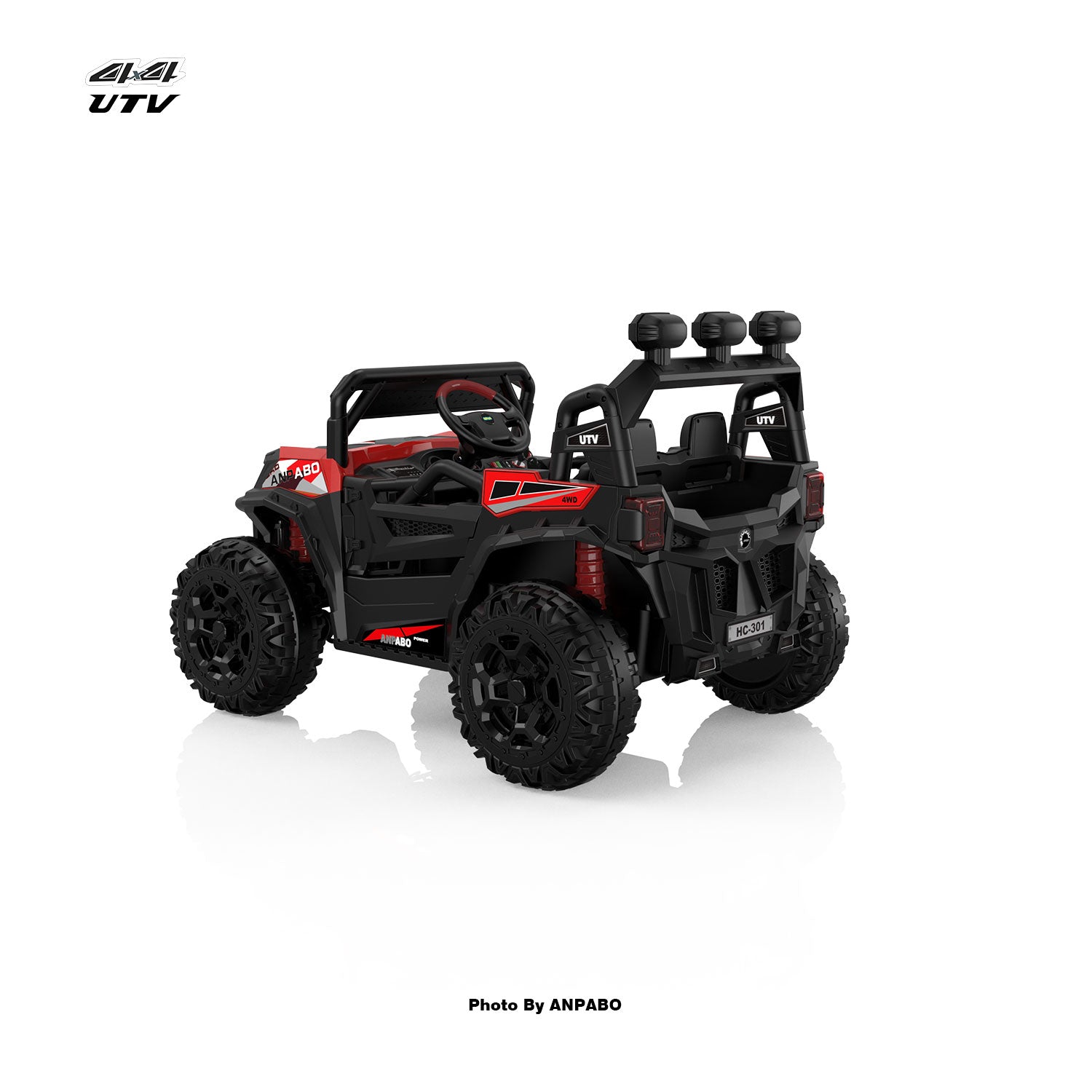24V APBODirect Terrain Ride-On Buggy with Remote-Max-R 24V 4WD UTV -red