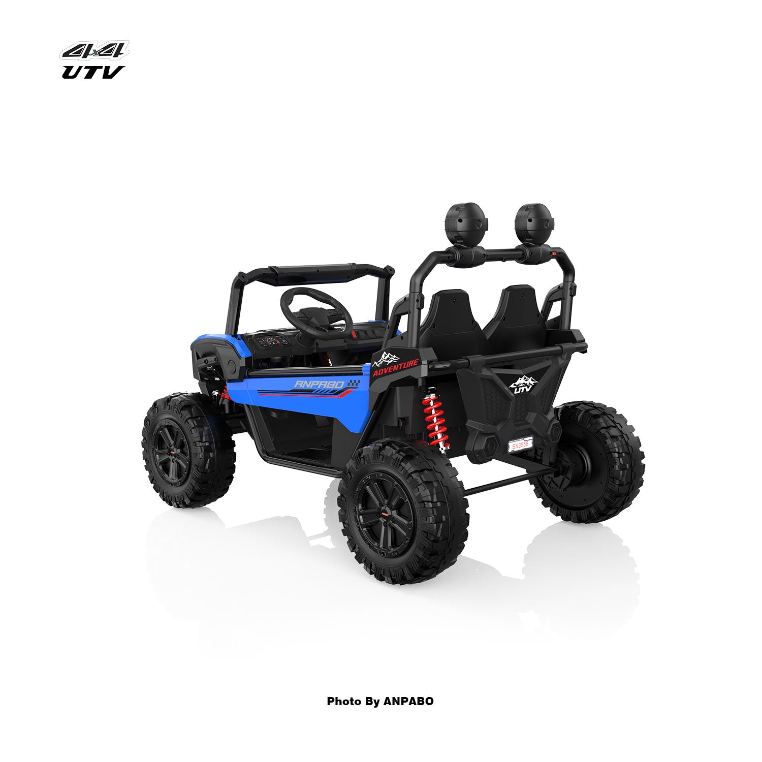 24V APBODirect Terrain Ride-On Buggy-UTV with Remote-blue