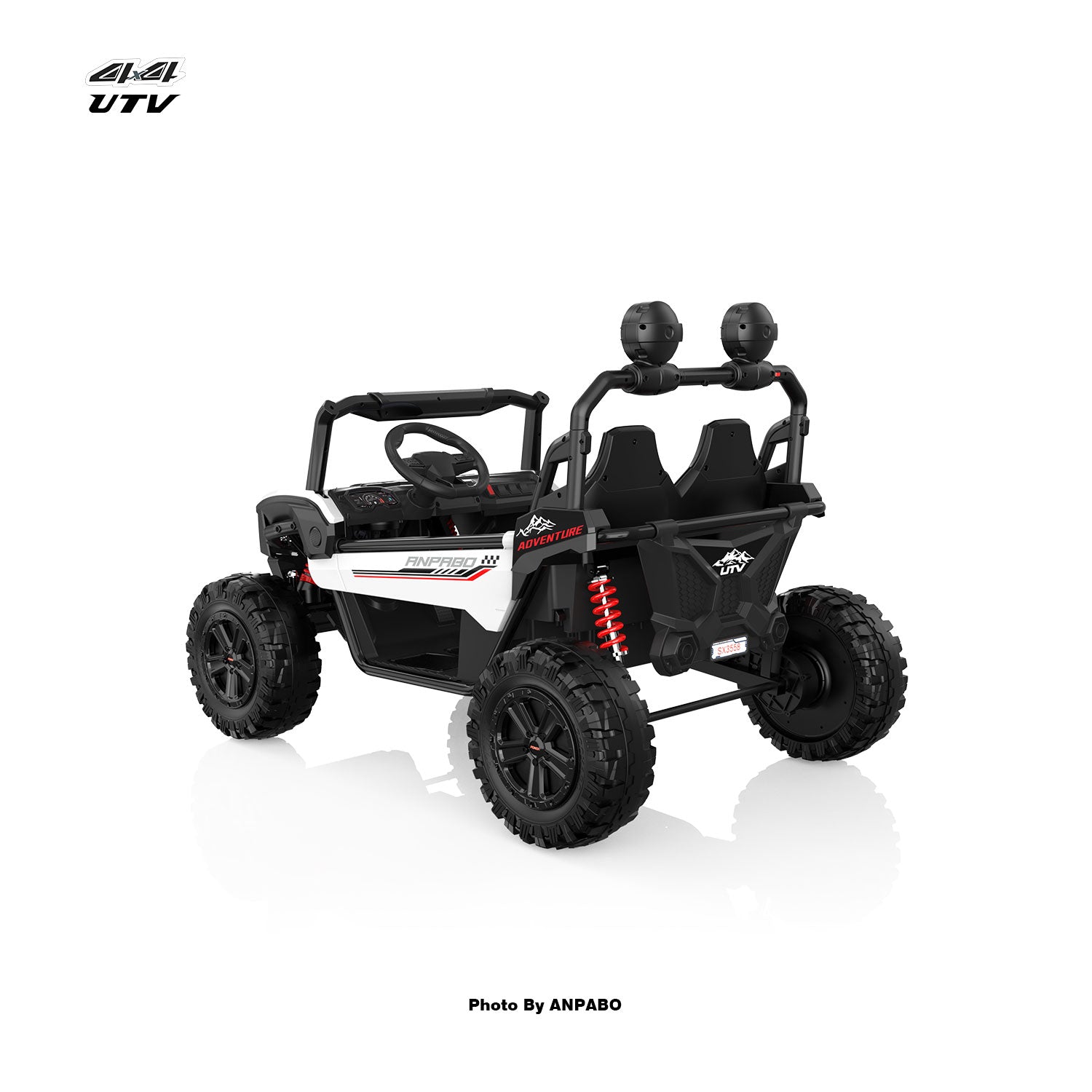 24V APBODirect Terrain Ride-On Buggy-UTV with Remote-WHITE
