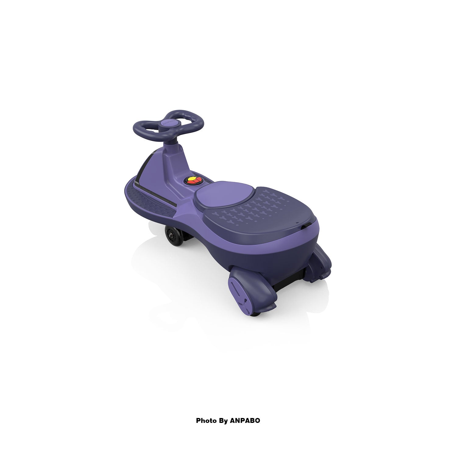 ANPABO 12V Electric Wiggle Car for Kids with LED Lights & Music-Purple
