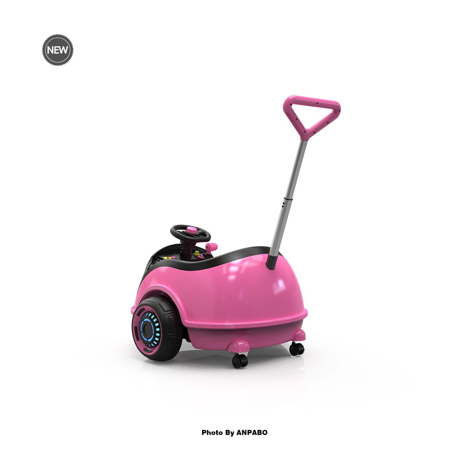 12V 3-In-1 Ride On Car Designed to Grow With Your Child-LED-pink