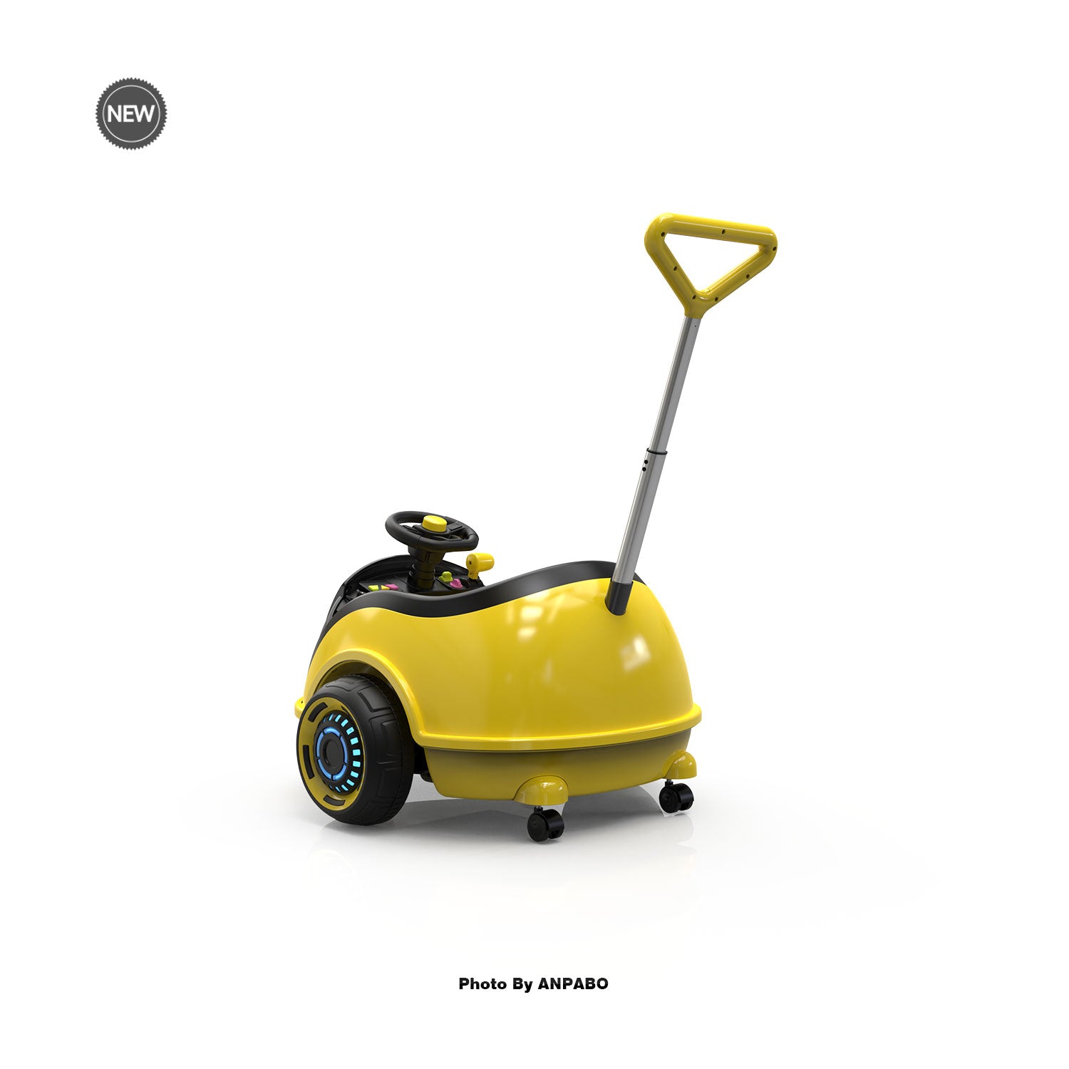 12V 3-In-1 Ride On Car Designed to Grow With Your Child-LED-yellow