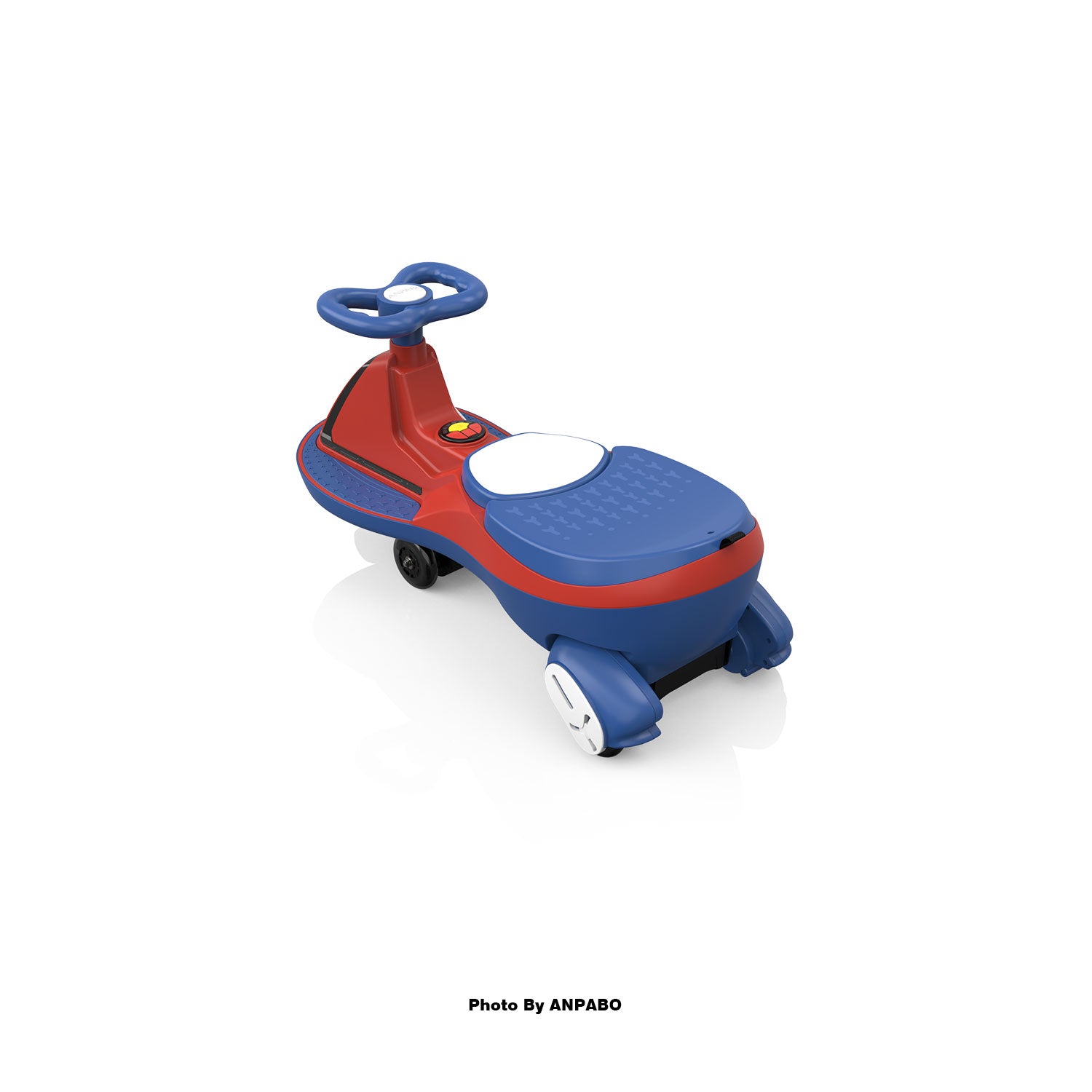 ANPABO 12V Electric Wiggle Car for Kids with LED Screen-Lights & Music-red