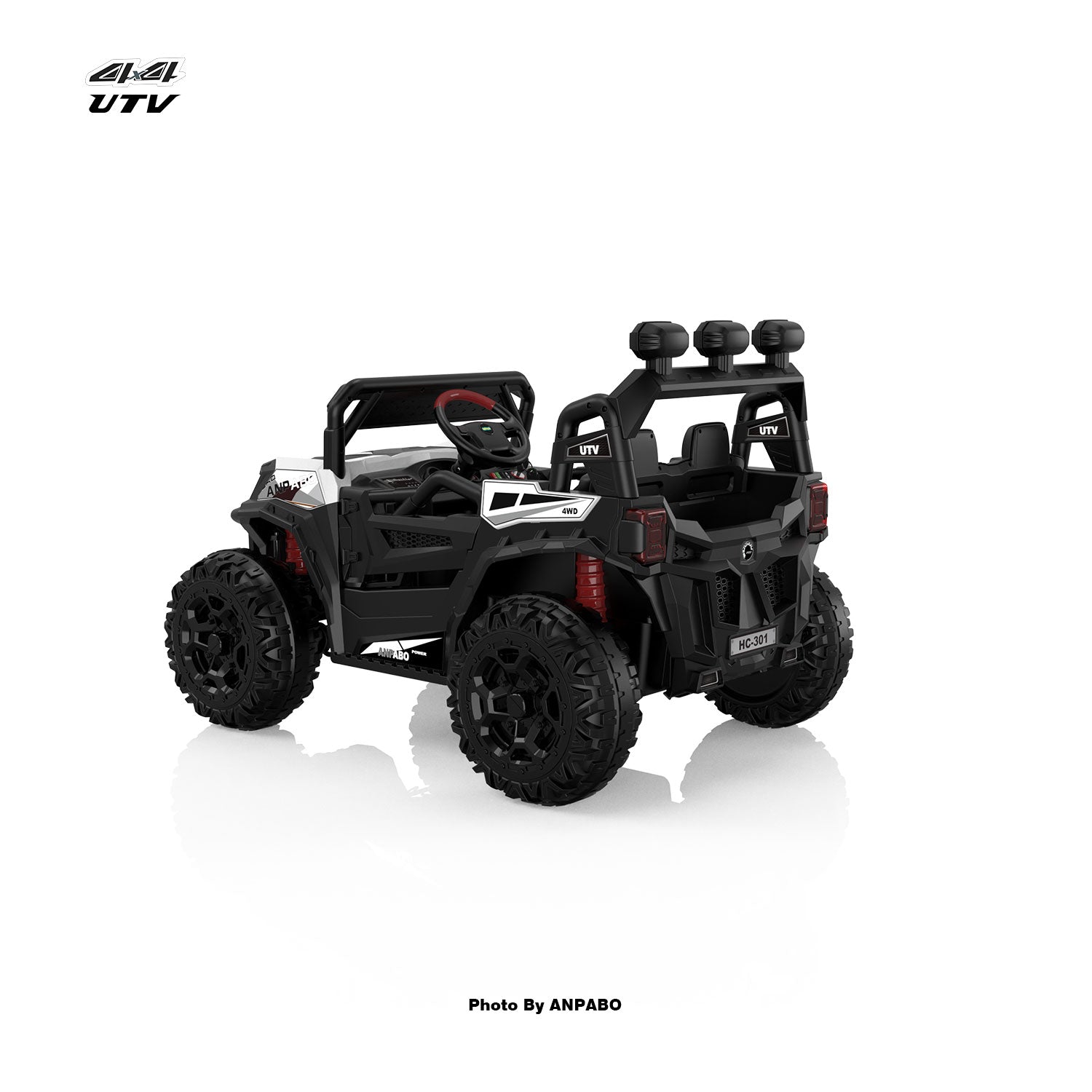 24V APBODirect Terrain Ride-On Buggy with Remote-Max-R 24V 4WD UTV -white