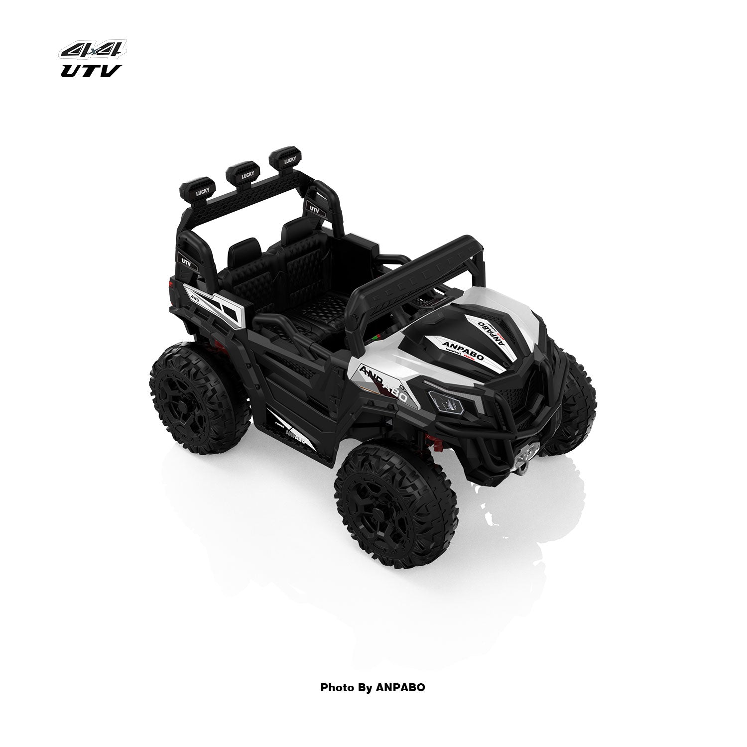 24V APBODirect Terrain Ride-On Buggy with Remote-Max-R 24V 4WD UTV -white