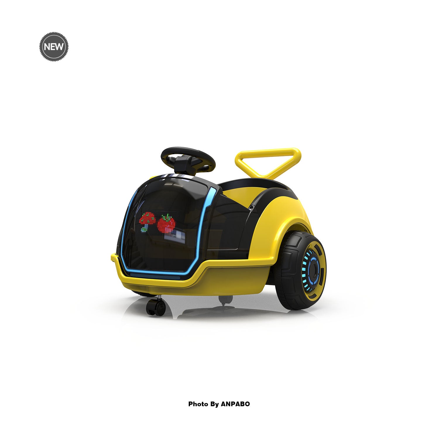 12V 3-In-1 Ride On Car Designed to Grow With Your Child-LED-yellow