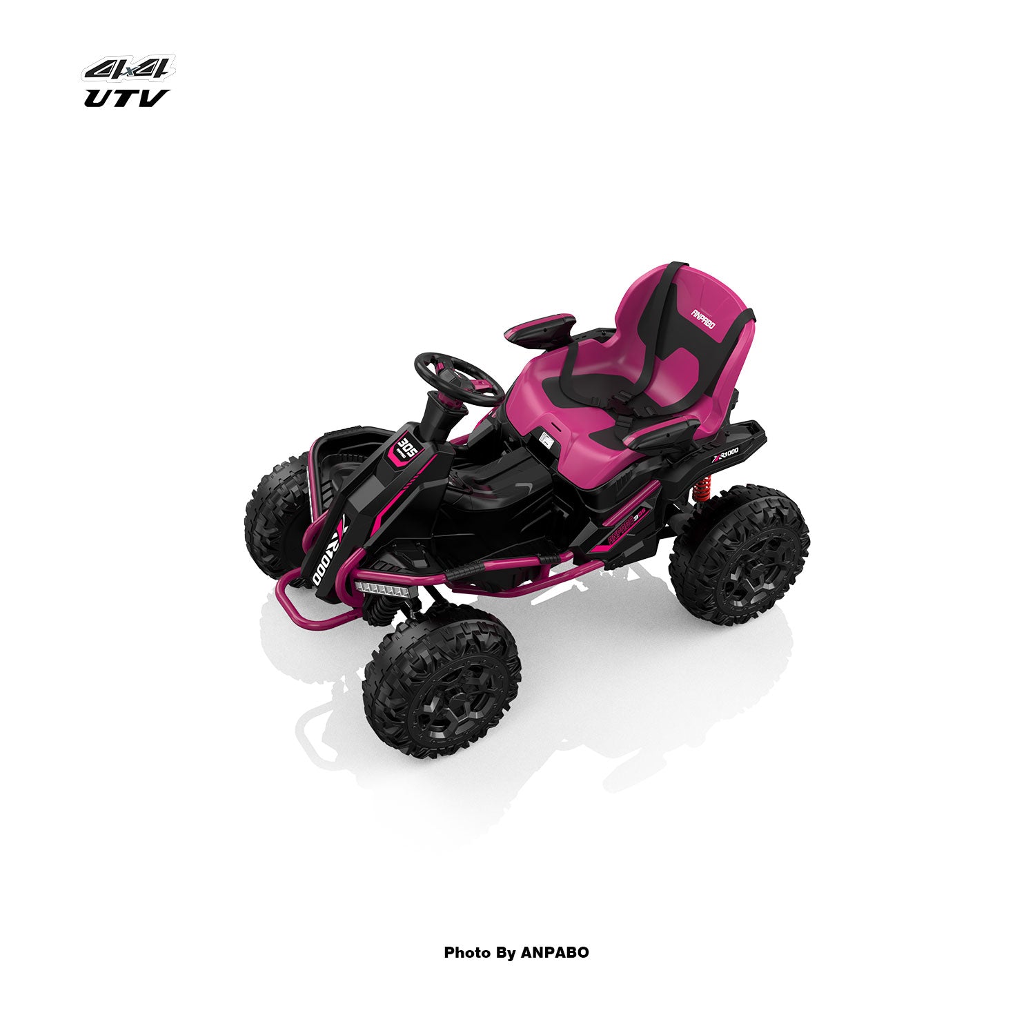 24V APBODirect Terrain Ride-On Buggy with Remote-rose red