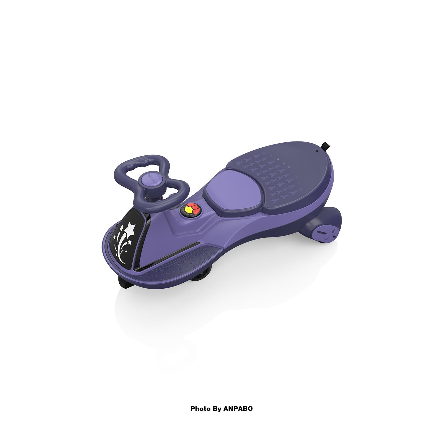 ANPABO 12V Electric Wiggle Car for Kids with LED Lights & Music-Purple